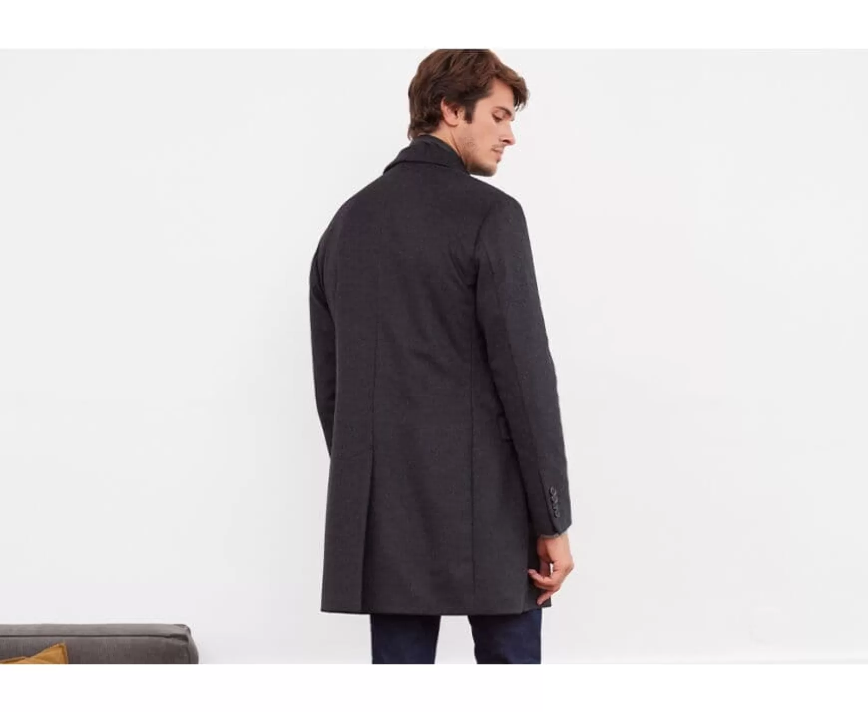 Bexley | Anthracite Men'S Winter Cashmere Wool Overcoat Honore Ii Grey Anthracite