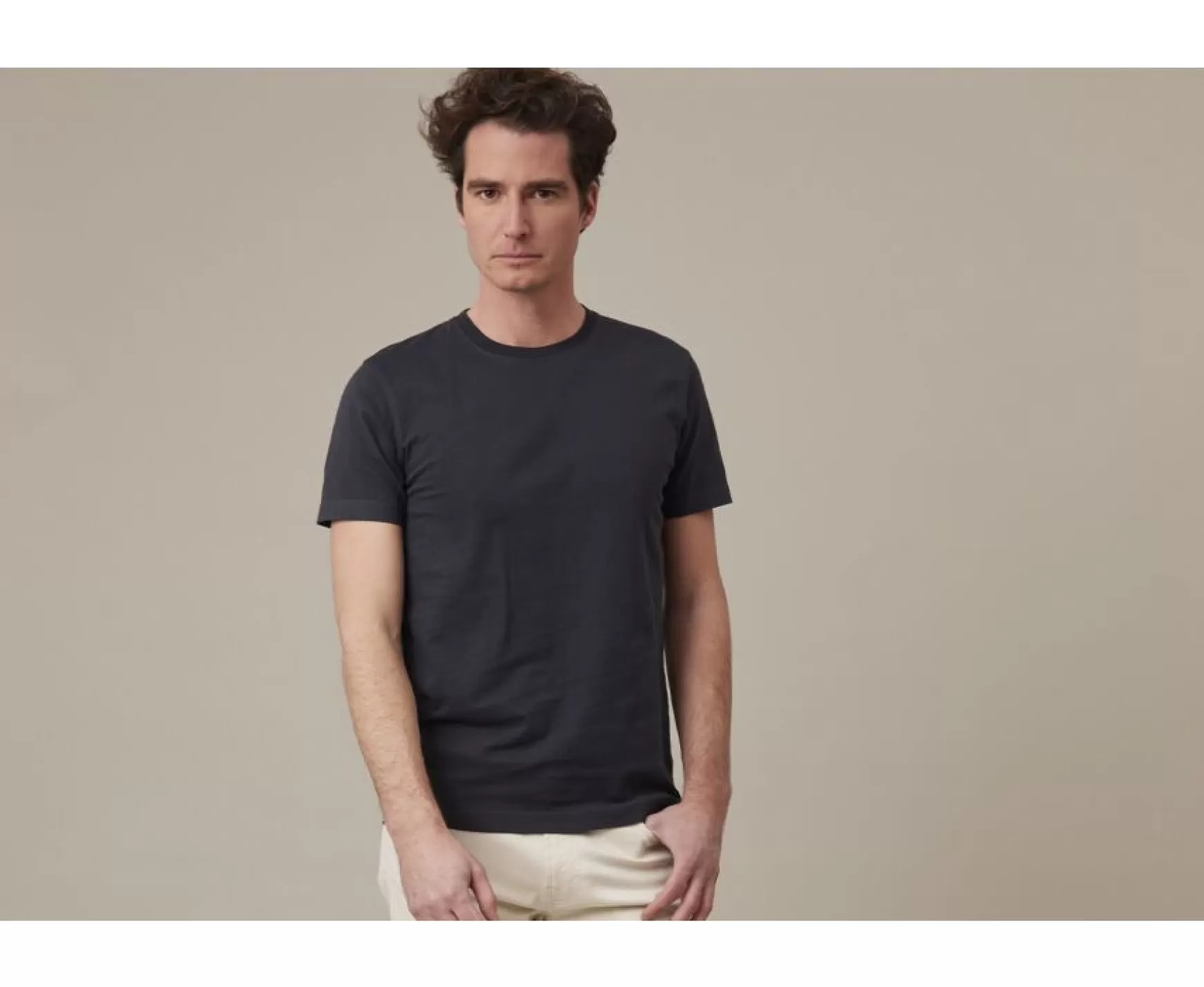 Bexley | Anthracite Organic Cotton Plain T-Shirt Edgar Iii Grey Anthracite