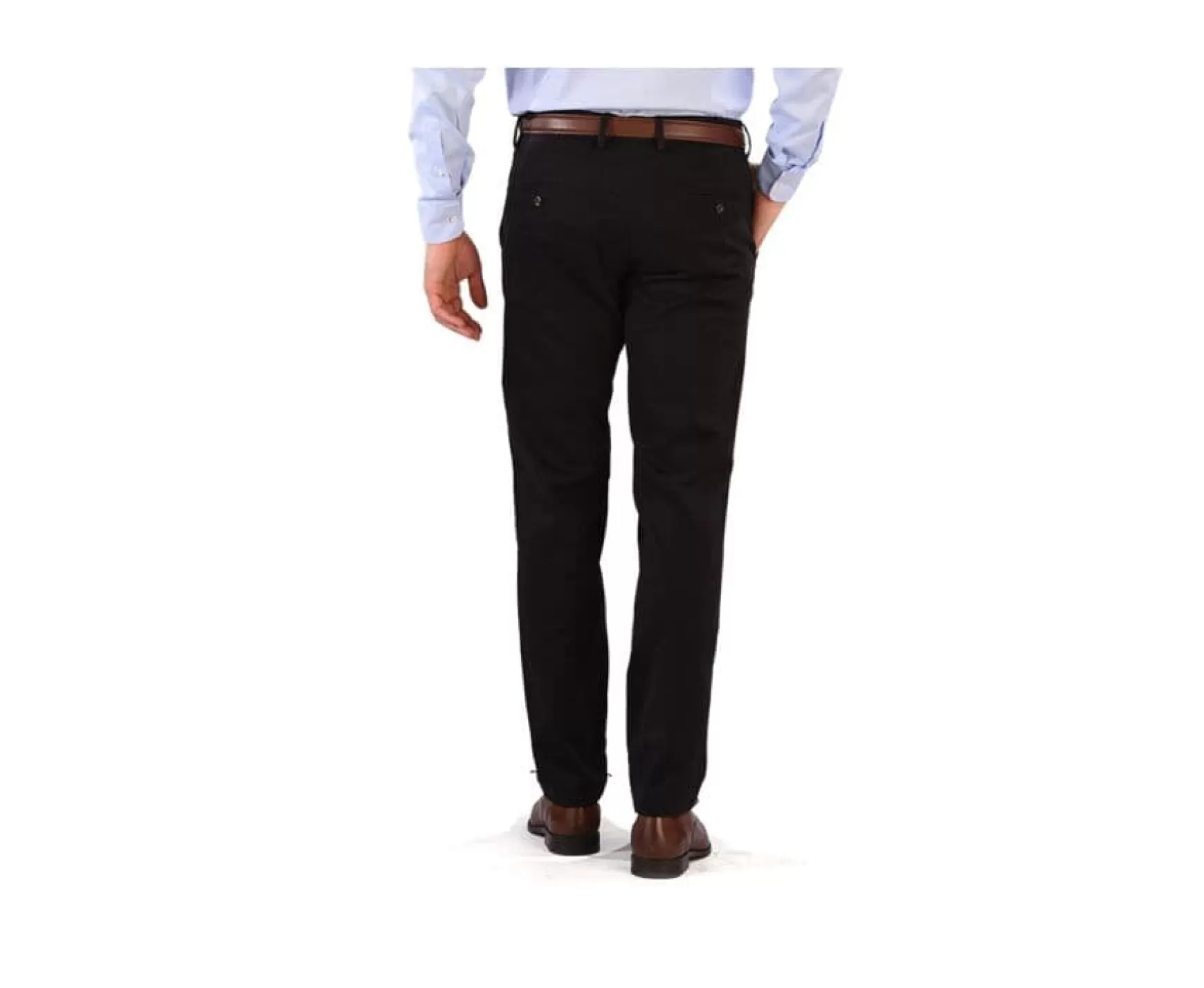 Bexley Adjusted Fit | Black Chino Trousers For Men Nigel Ii Blackblack With Black Waistband