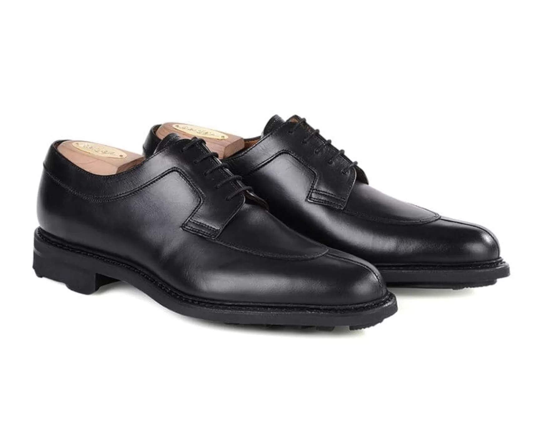 Bexley Comfort Shoes | Black Derby Shoes - Rubber Outsole Kent Gomme Country Blackblack With Black Waistband