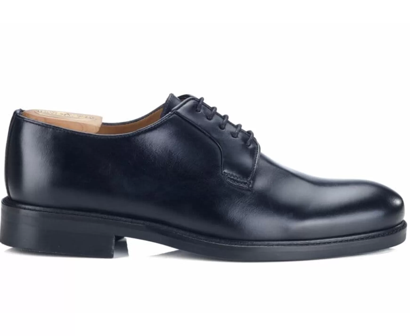 Bexley Derby Shoes | Black Derby Shoes - Rubber Outsole Monterey Gomme City Blackblack With Black Waistband