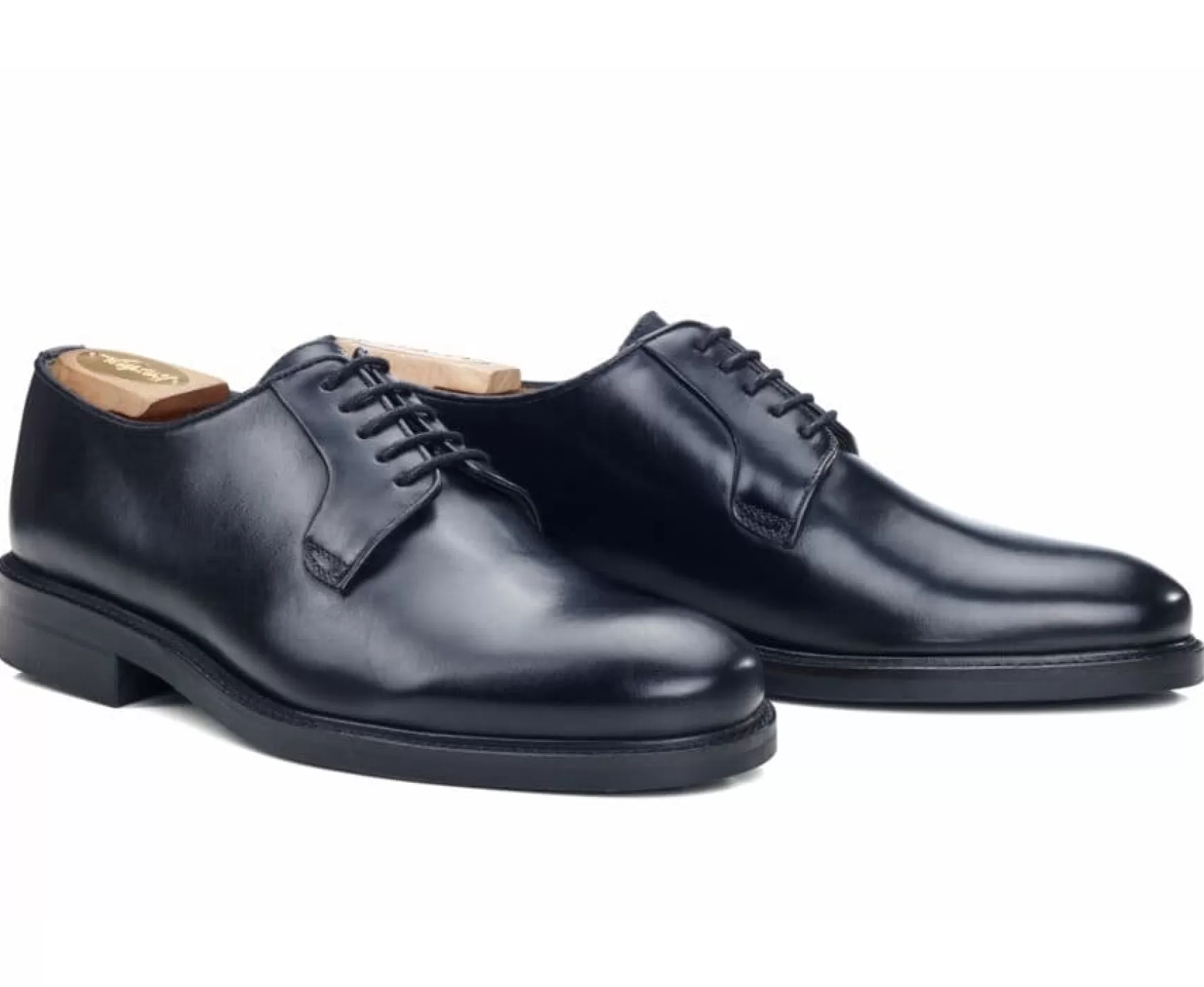 Bexley Derby Shoes | Black Derby Shoes - Rubber Outsole Monterey Gomme City Blackblack With Black Waistband