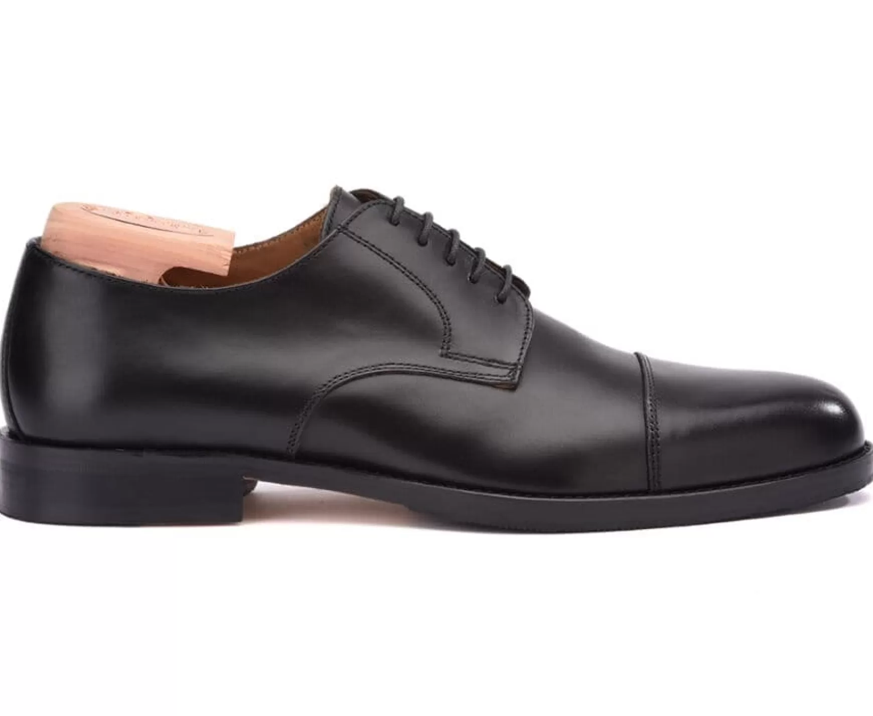 Bexley Comfort Shoes | Black Derby Shoes - Rubber Pad Mayfair Classic Patin Blackblack With Black Waistband