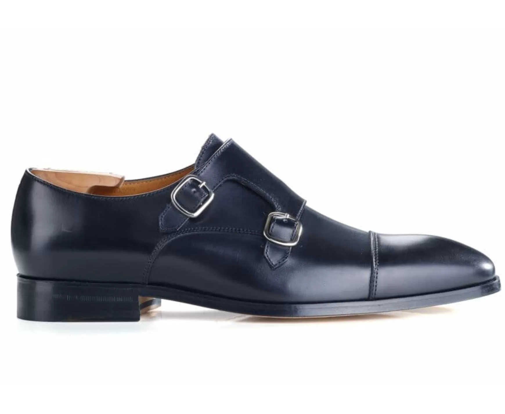 Bexley Comfort Shoes | Black Double Buckle Shoes Cheddington Blackblack With Black Waistband