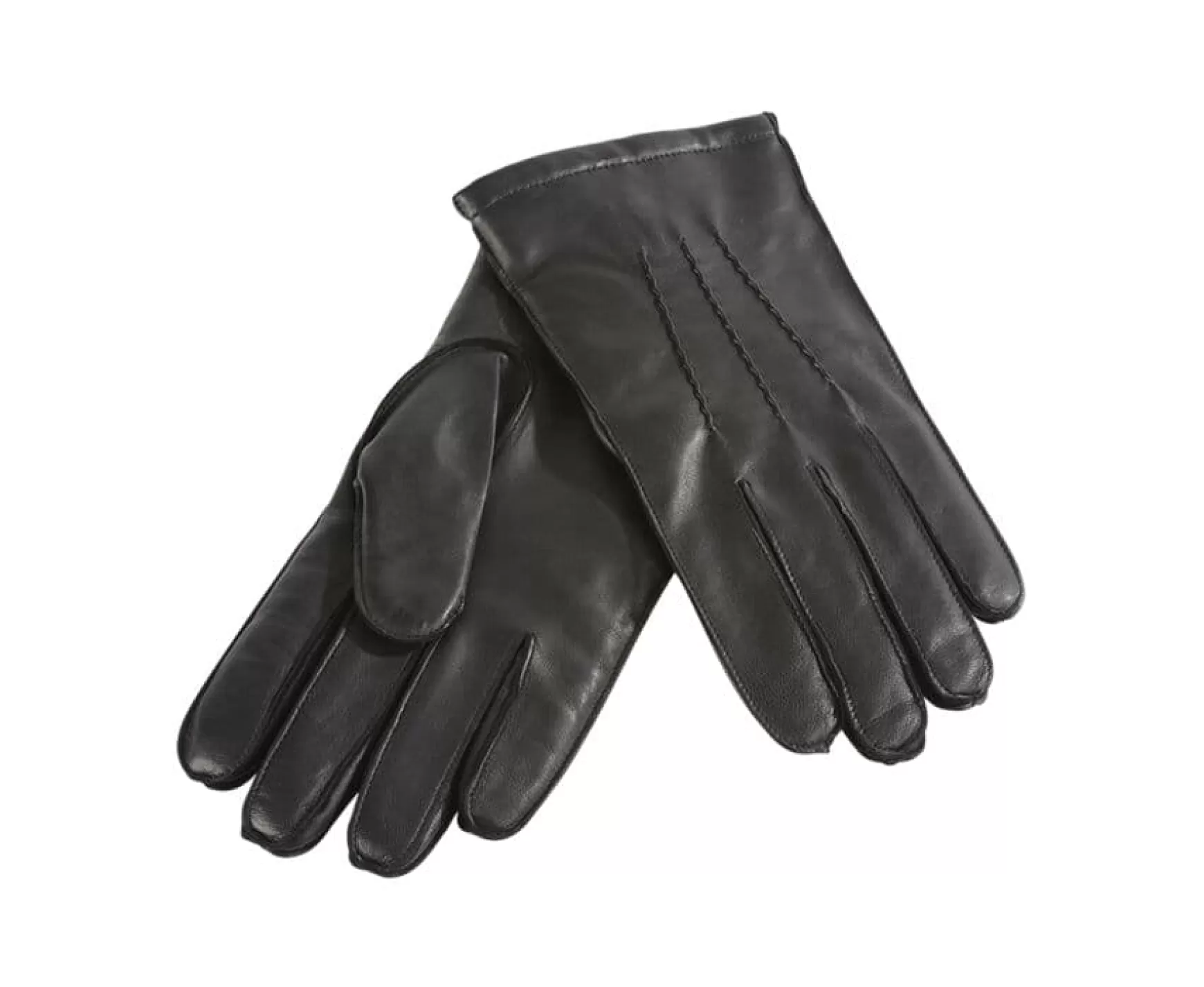 Bexley | Black Lambskin Men'S Leather Gloves Blackblack With Black Waistband