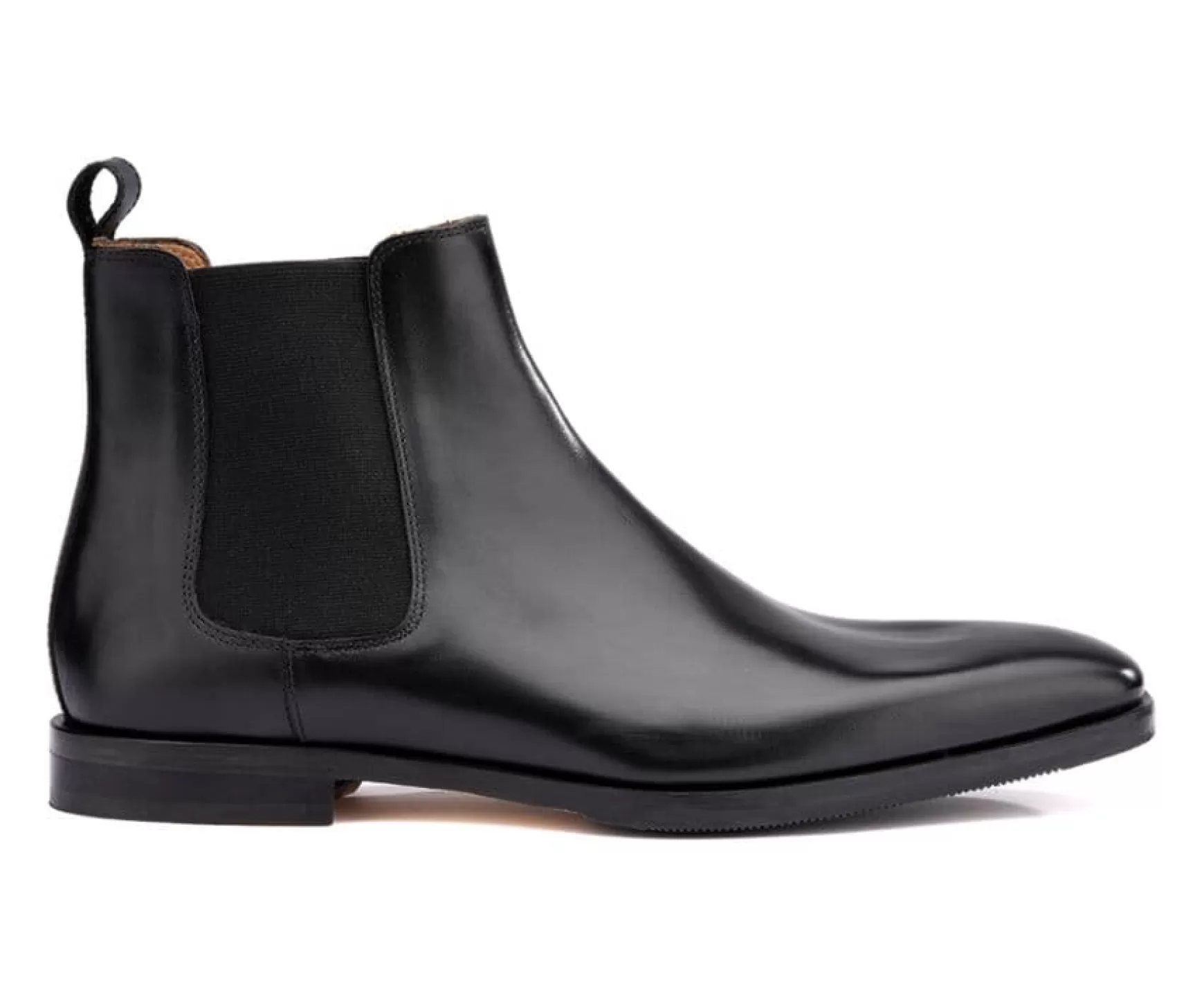 Bexley Chelsea Boots | Black Leather Chelsea Boots Bergame Patin Blackblack With Black Waistband