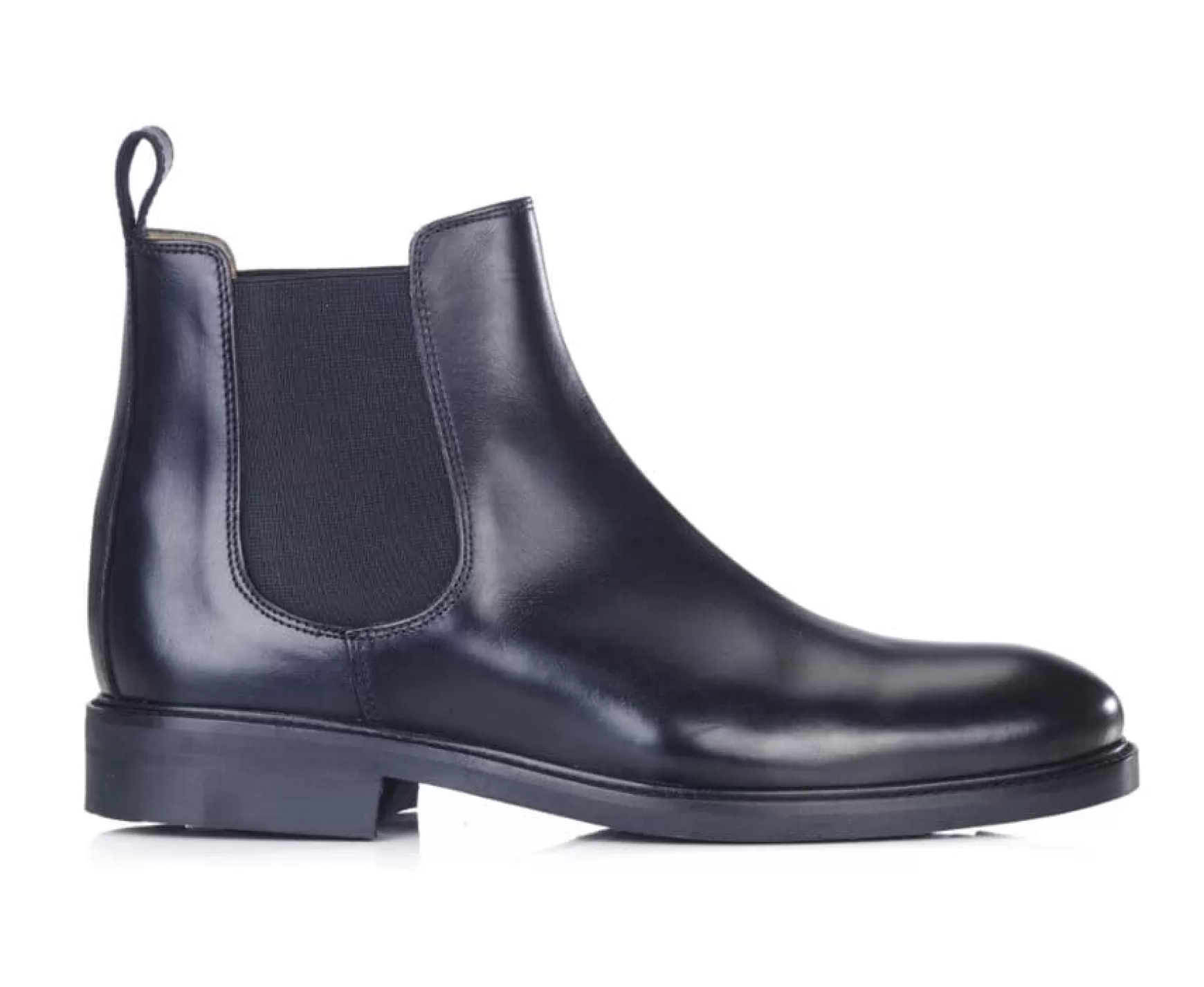 Bexley Comfort Shoes | Black Leather Chelsea Boots Fangler Gomme City Blackblack With Black Waistband