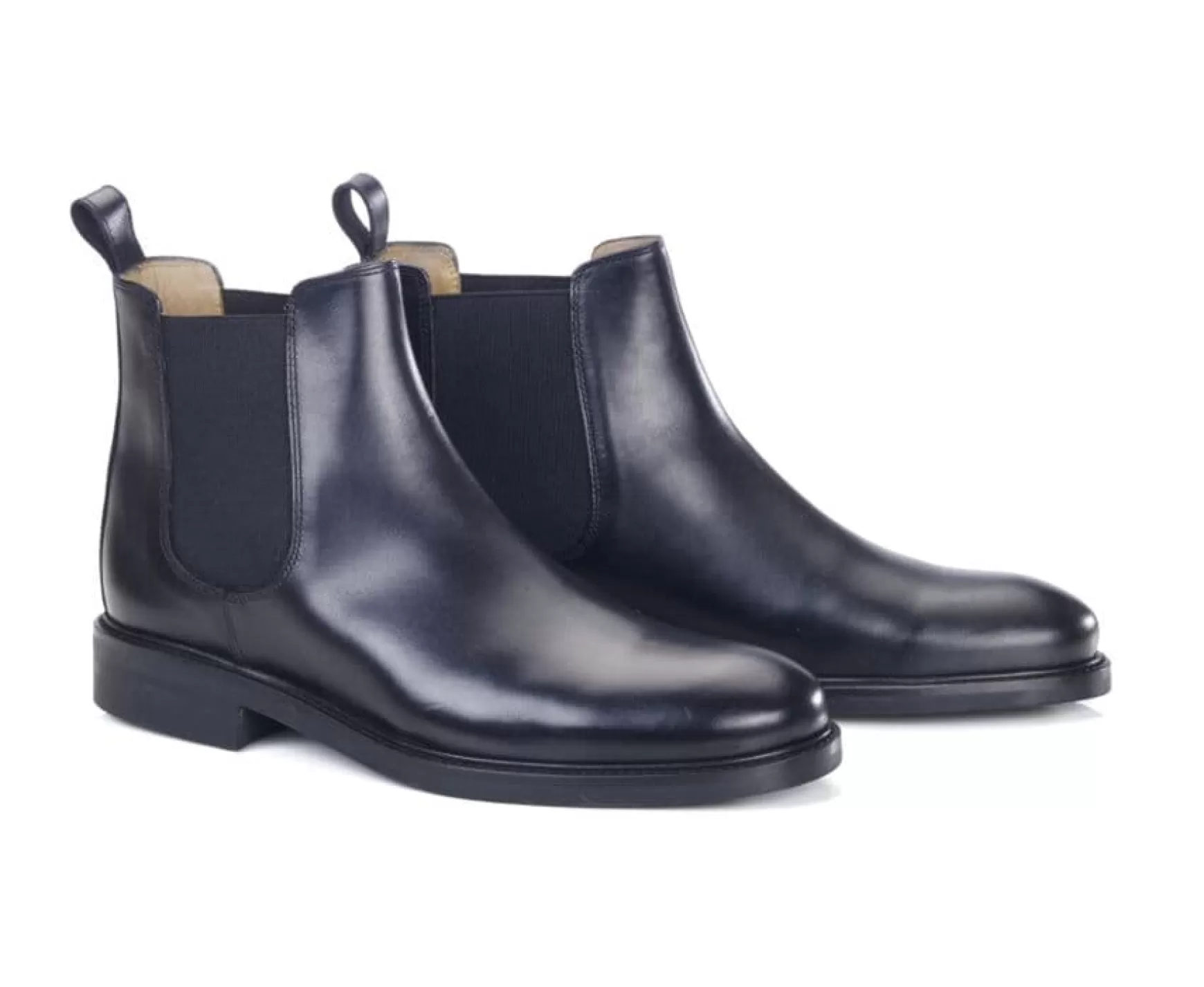 Bexley Comfort Shoes | Black Leather Chelsea Boots Fangler Gomme City Blackblack With Black Waistband