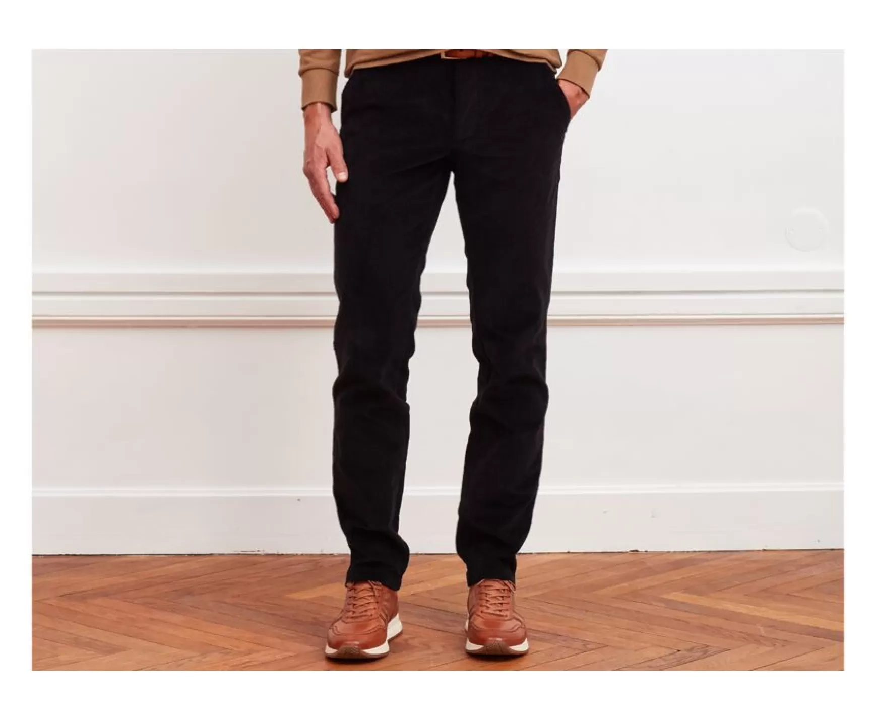 Bexley Adjusted Fit | Black Men'S Chinos Norman Blackblack With Black Waistband