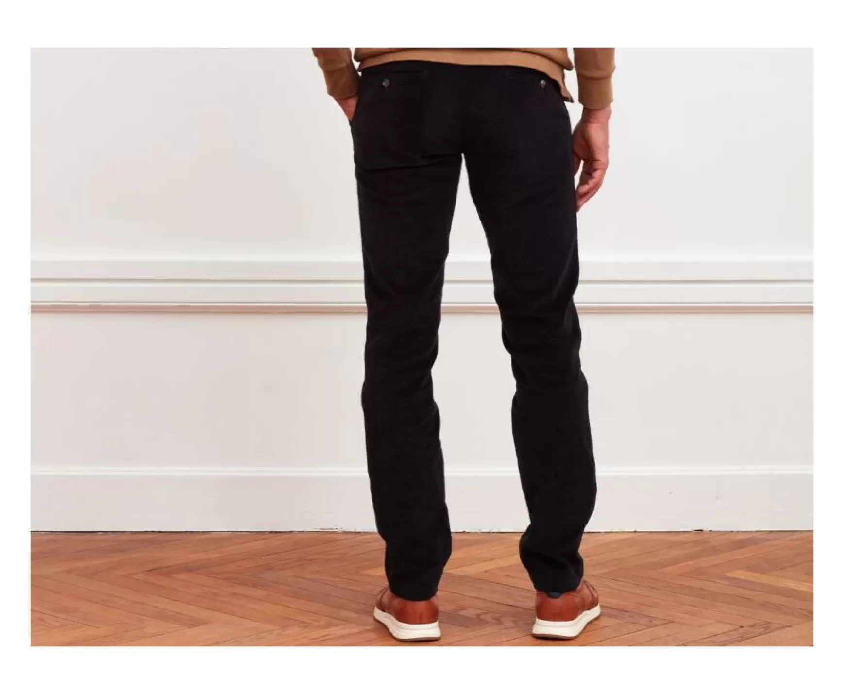 Bexley Adjusted Fit | Black Men'S Chinos Norman Blackblack With Black Waistband