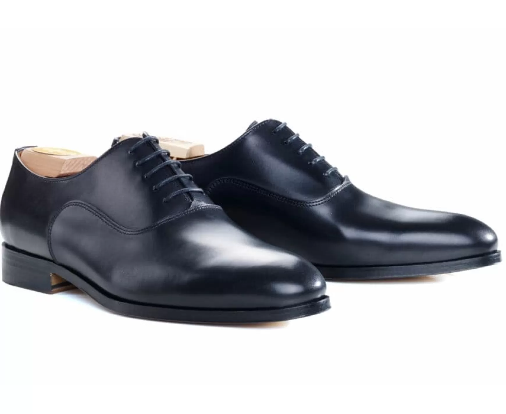 Bexley Comfort Shoes | Black Oxford Shoes - Leather Outsole Wayford Blackblack With Black Waistband