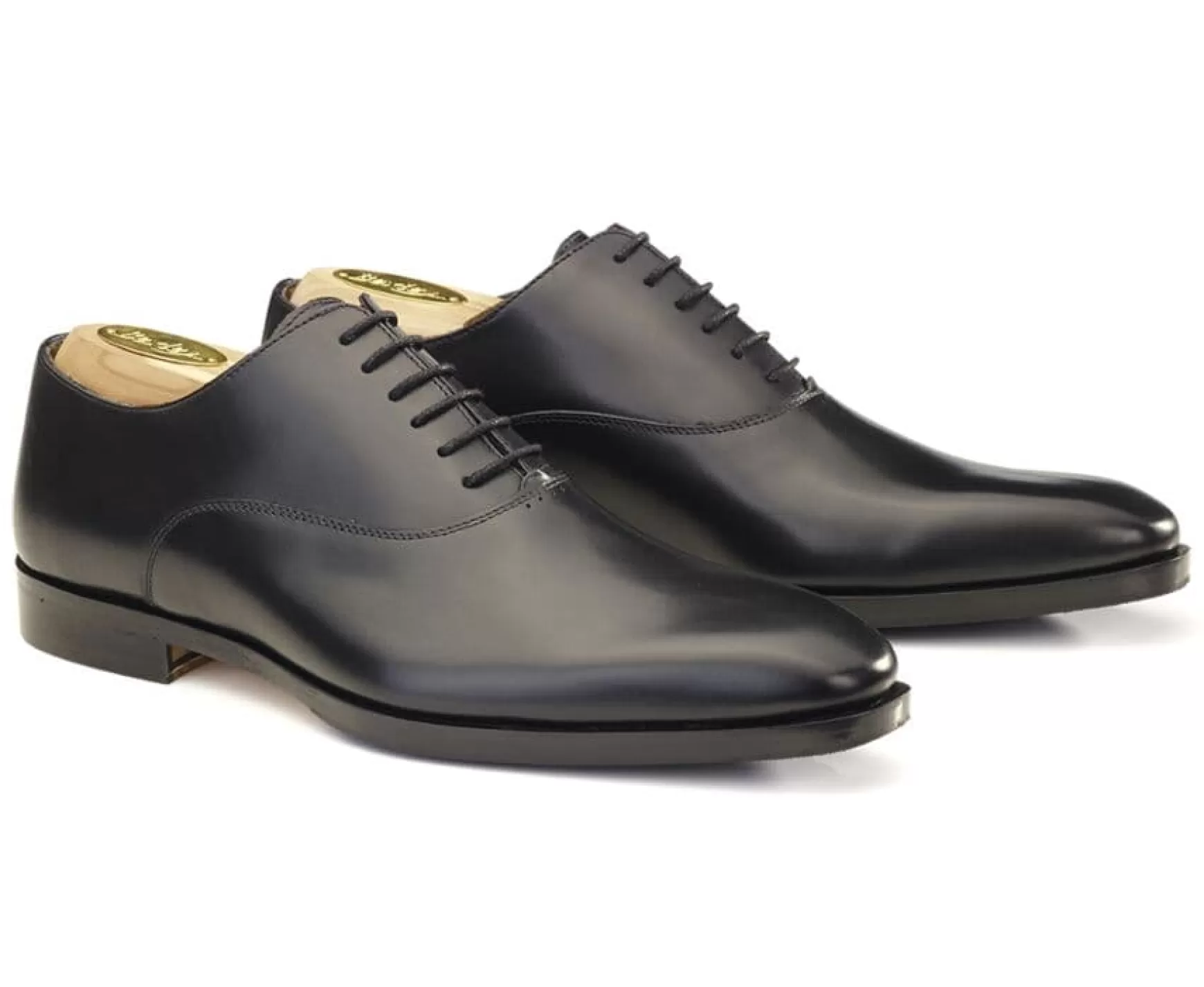 Bexley Oxford Shoes | Black Oxford Shoes - Rubber Pad Tremezzo Patin Blackblack With Black Waistband