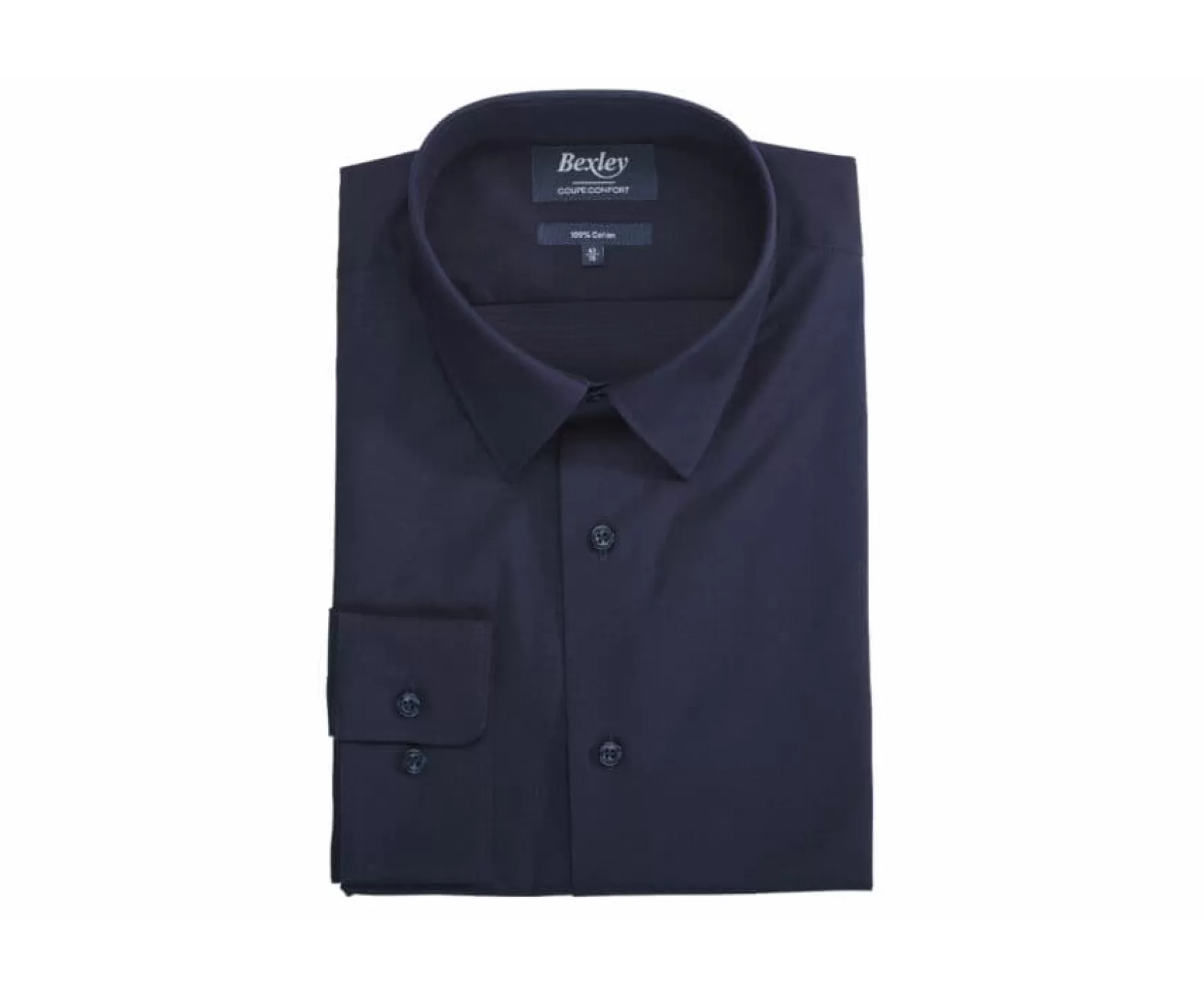 Bexley | Black Two Ply Cotton Shirt Albert Classic Blackblack With Black Waistband