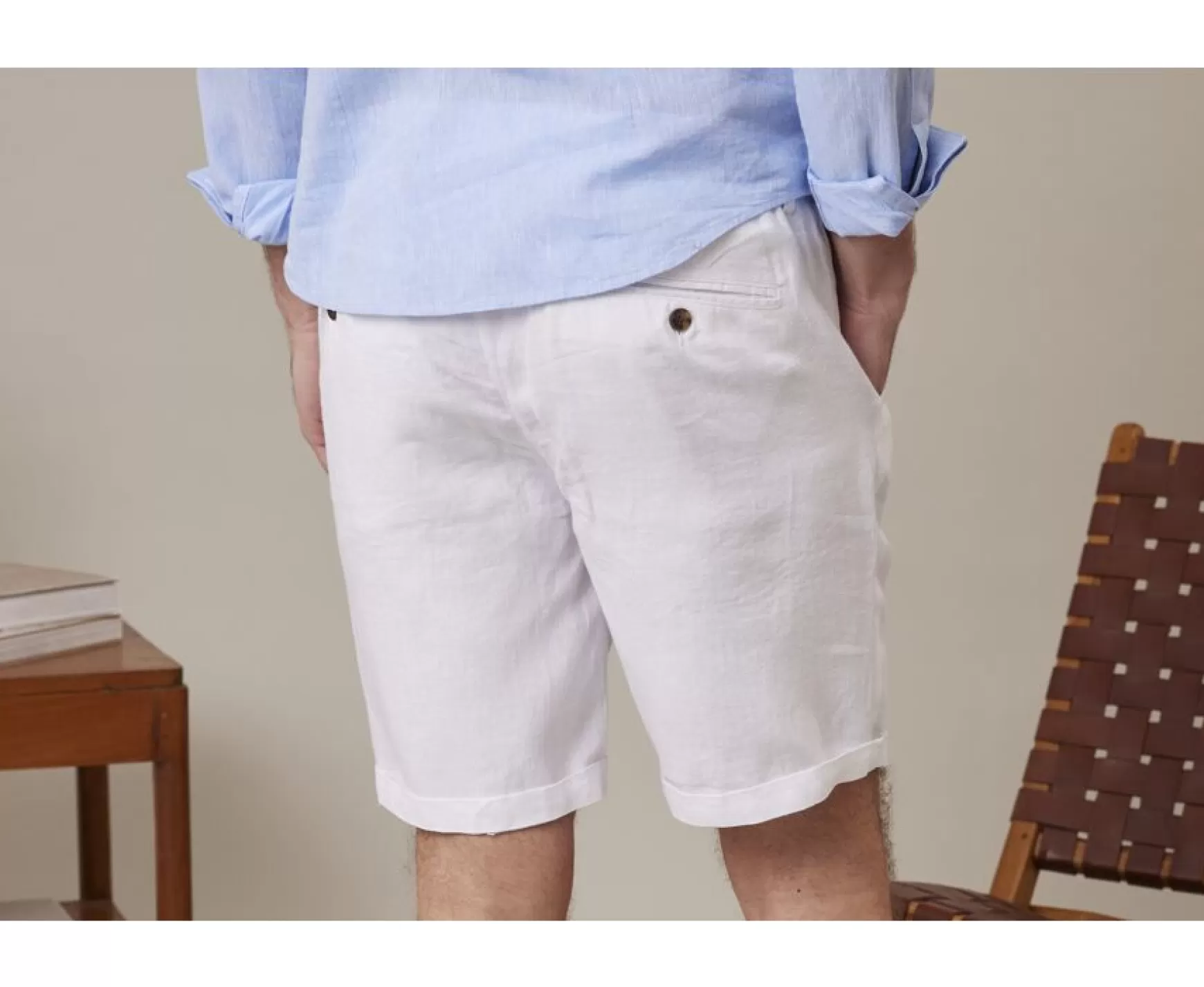 Bexley Chino Shorts | Blanc Linen Shorts Borys White