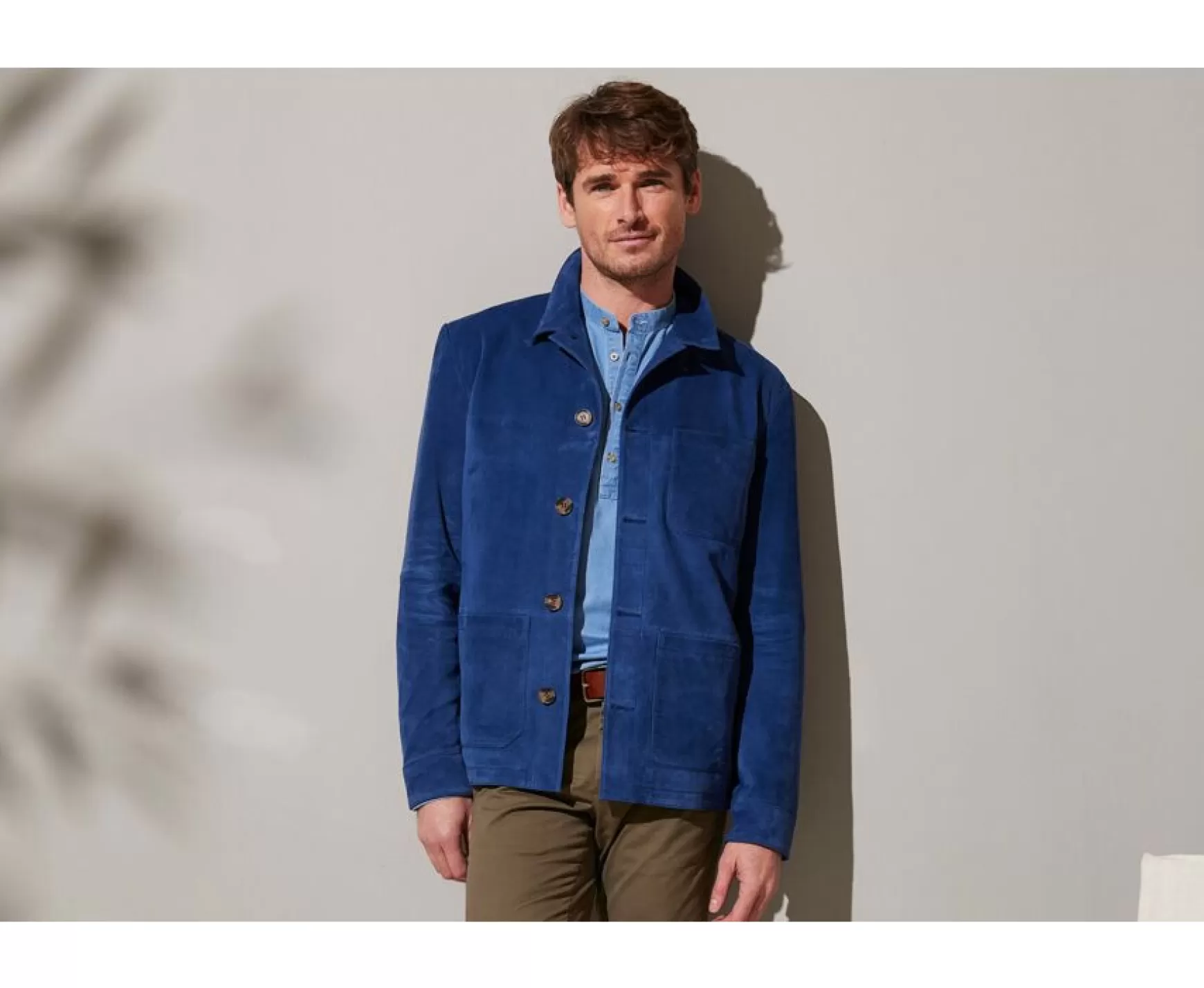 Bexley | Blue Leather Jacket Faustin Indigo