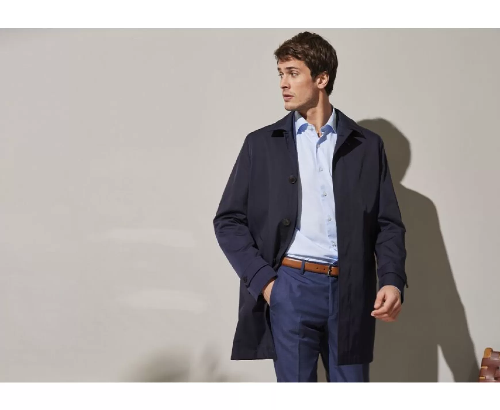 Bexley | Blue Men'S Trench Coat Aurele Ii Navy