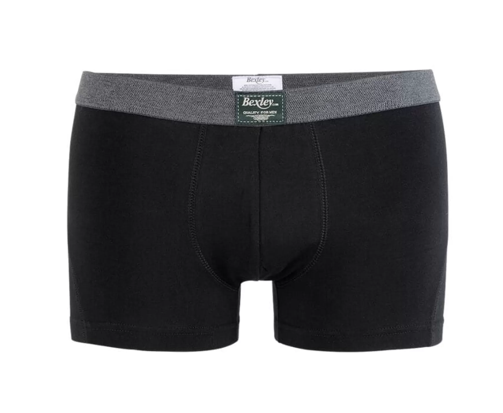 Bexley | Box Of 2 Black Men'S Boxers Shorts Elliot Blackblack With Black Waistband