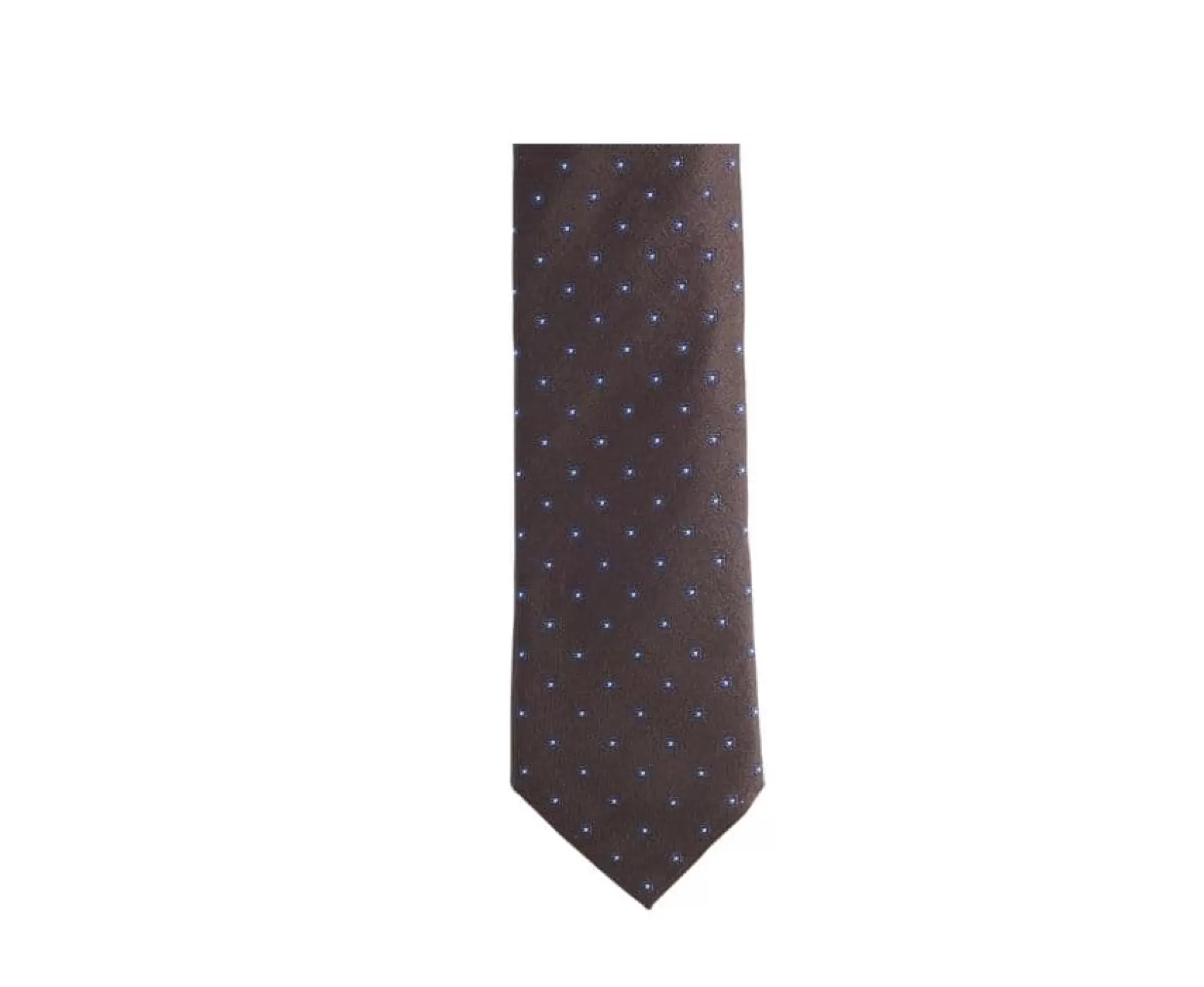 Bexley | Brown & Navy Micro Flower Mulberry Silk Tie | Marron Et Navy