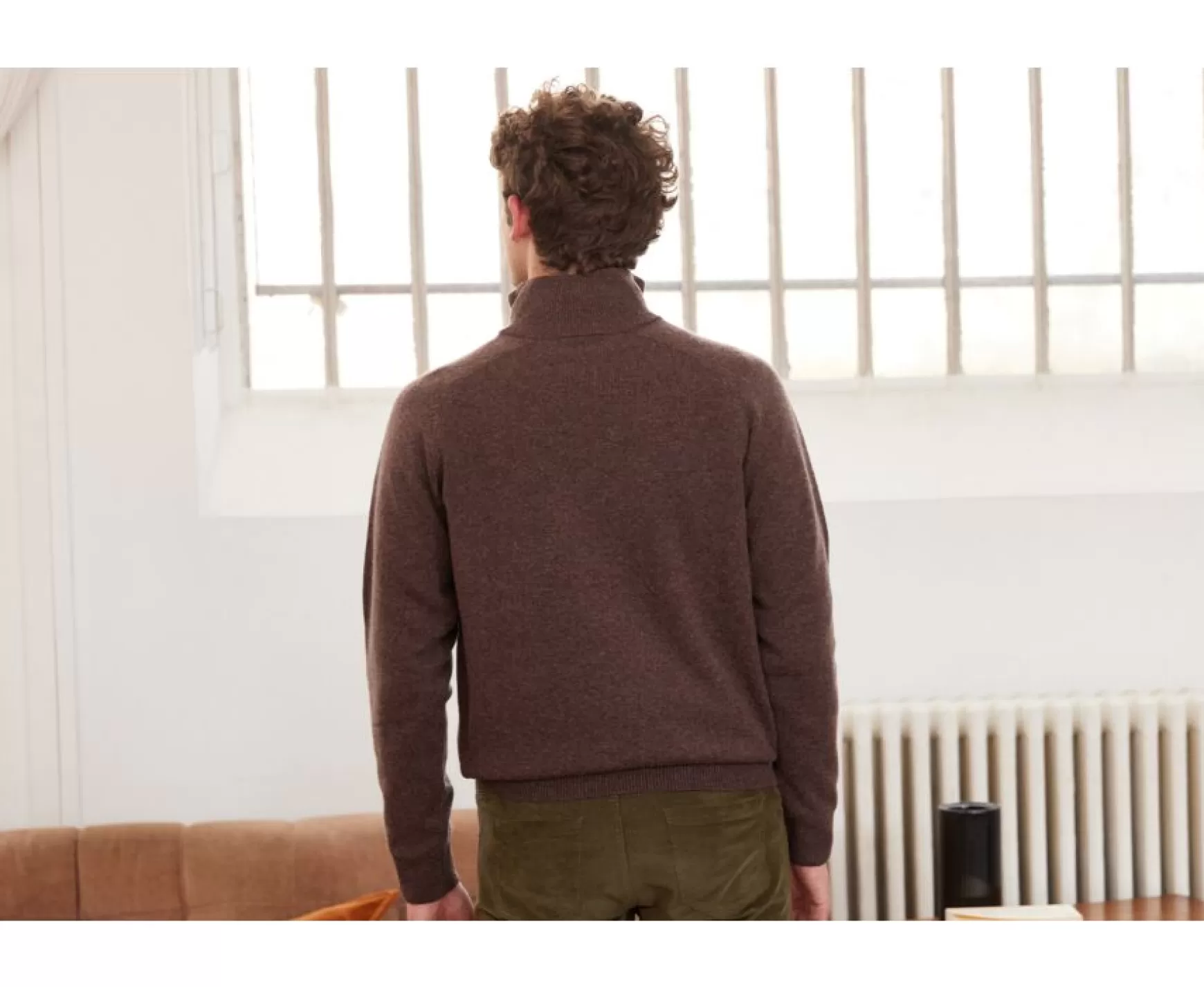 Bexley | Brown Half-Zip Wool Sweater - Kenneth | Chestnut Brown