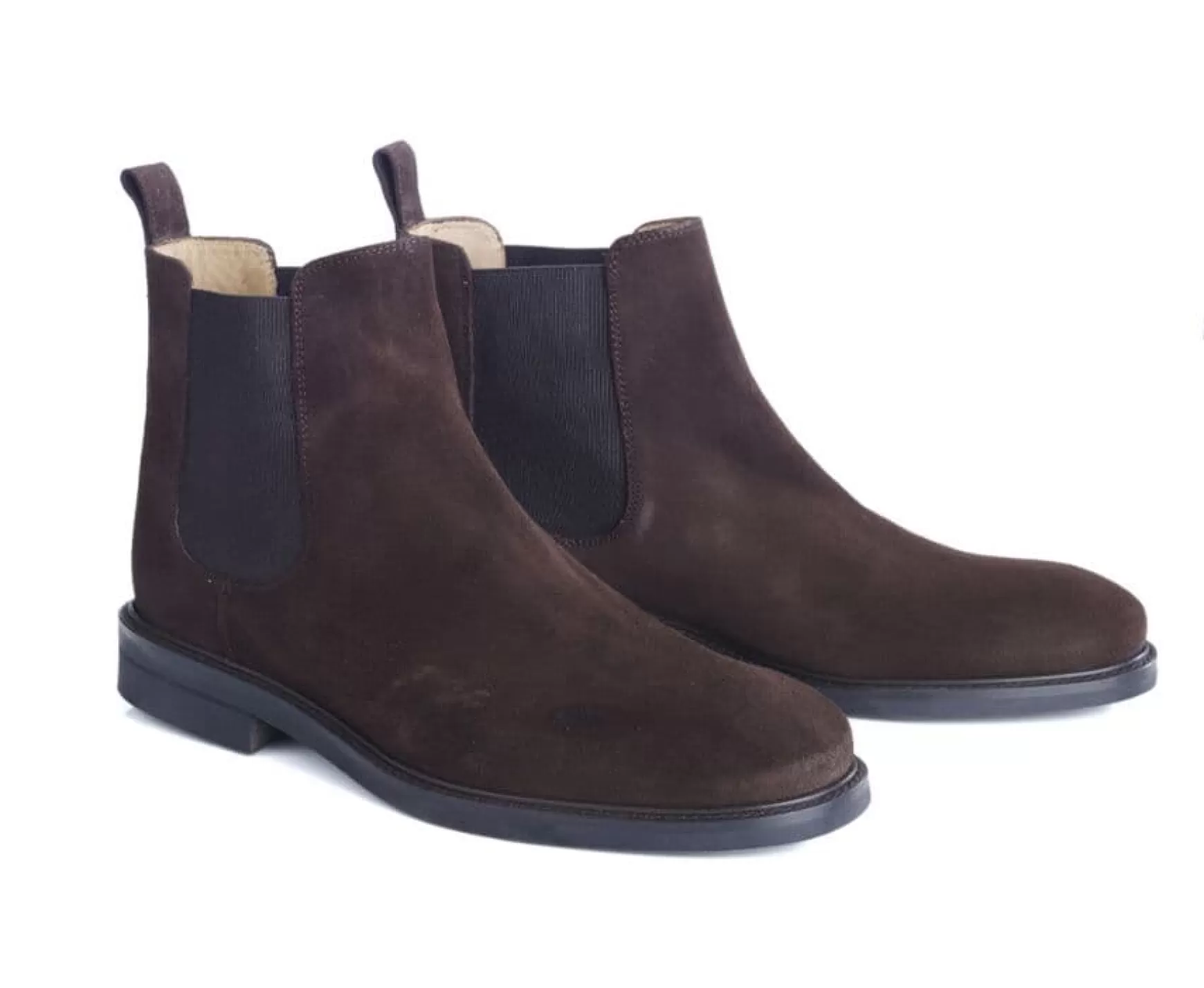 Bexley Comfort Shoes | Brown Suede Chelsea Boots Fangler Gomme City Bitter Chocolate Suede