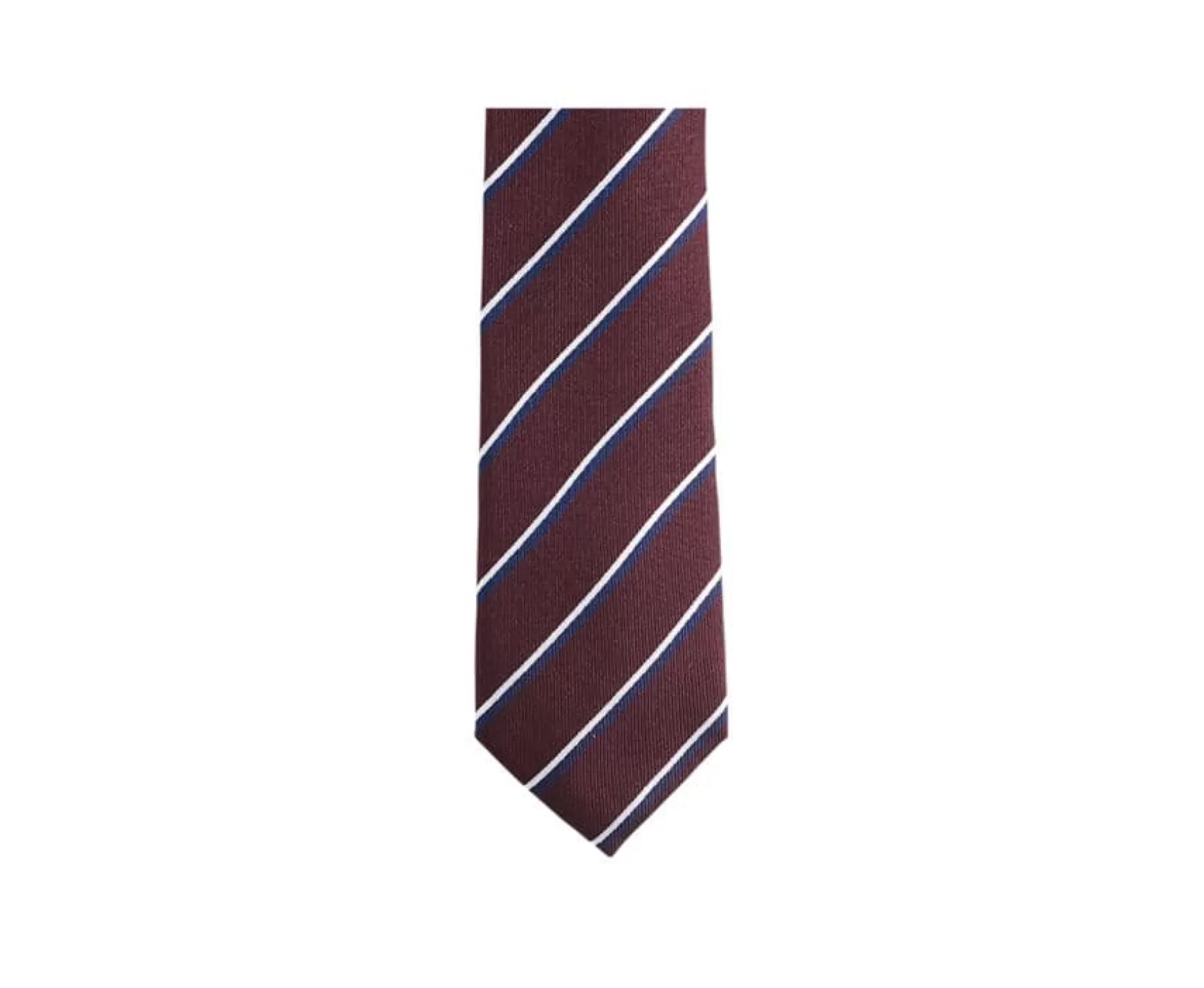 Bexley | Burgundy Navy Bleu And Ecru Striped Silk Tie | Bordeaux Marine Et Ecru