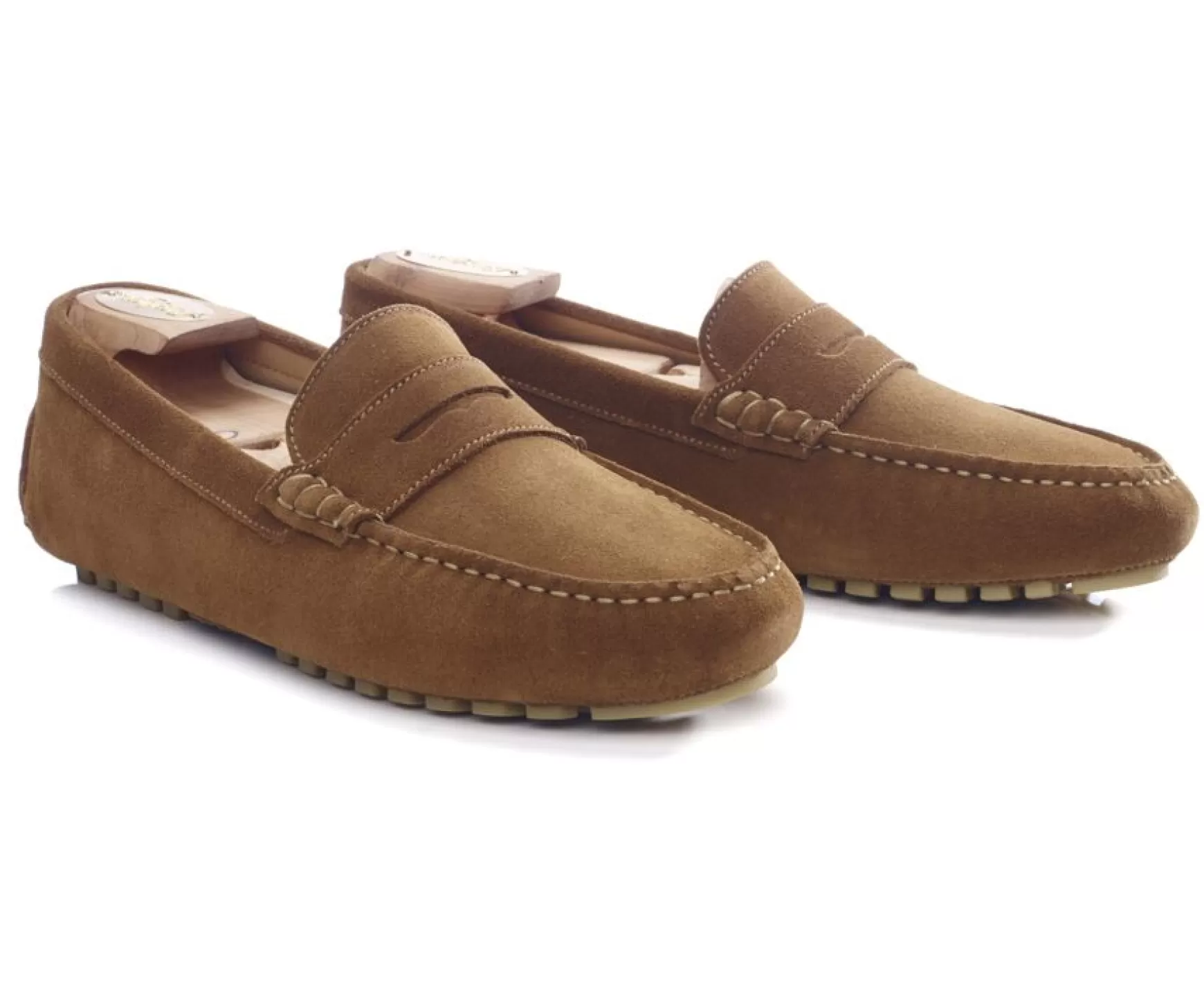 Bexley Moccasins | Caramel Suede Men'S Driving Moccasins Ferguson Toffy Suede