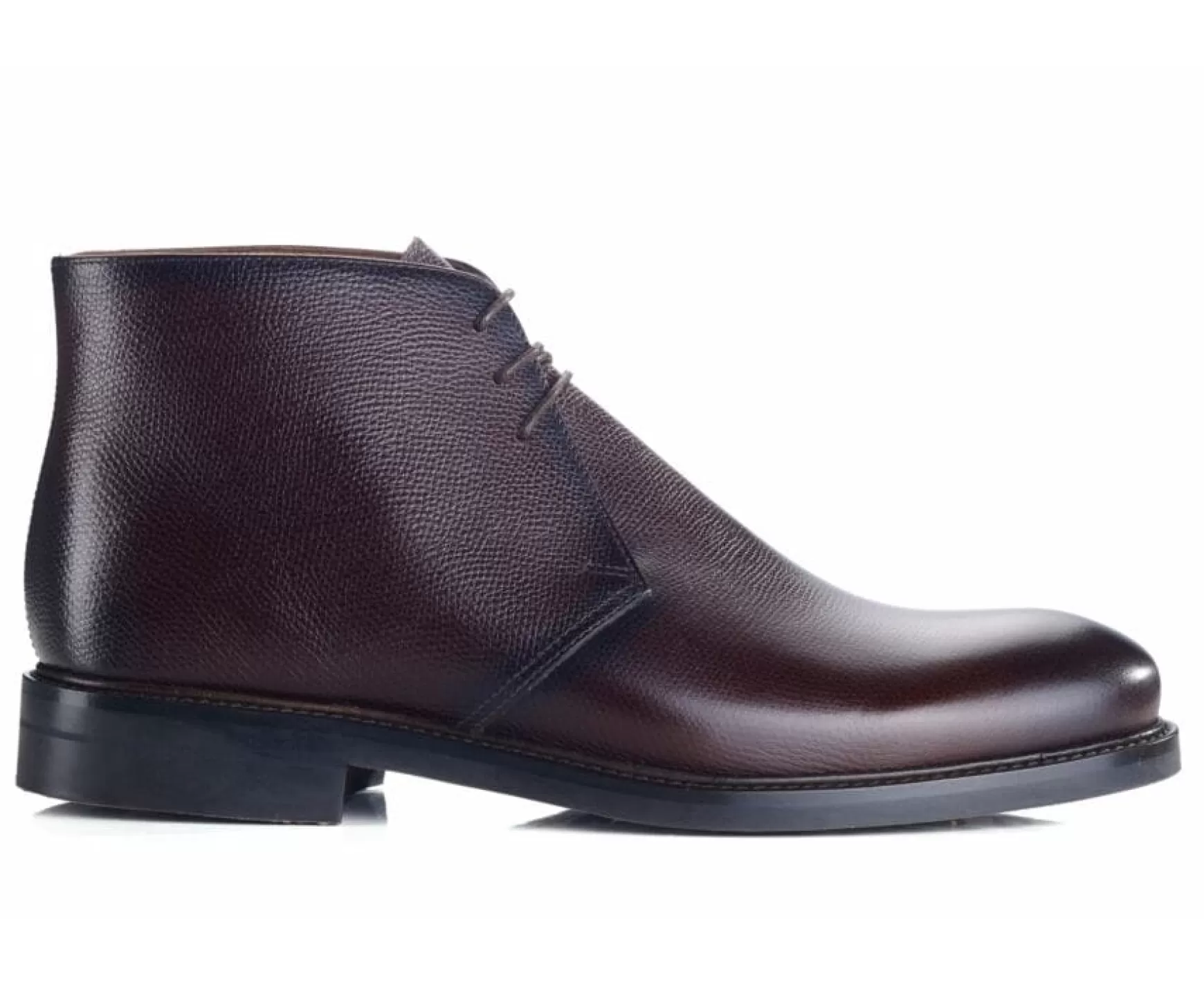 Bexley Comfort Shoes | Chocolate Leather Low Boots Greenwich Gomme City Ii Chocolate Grained Leather