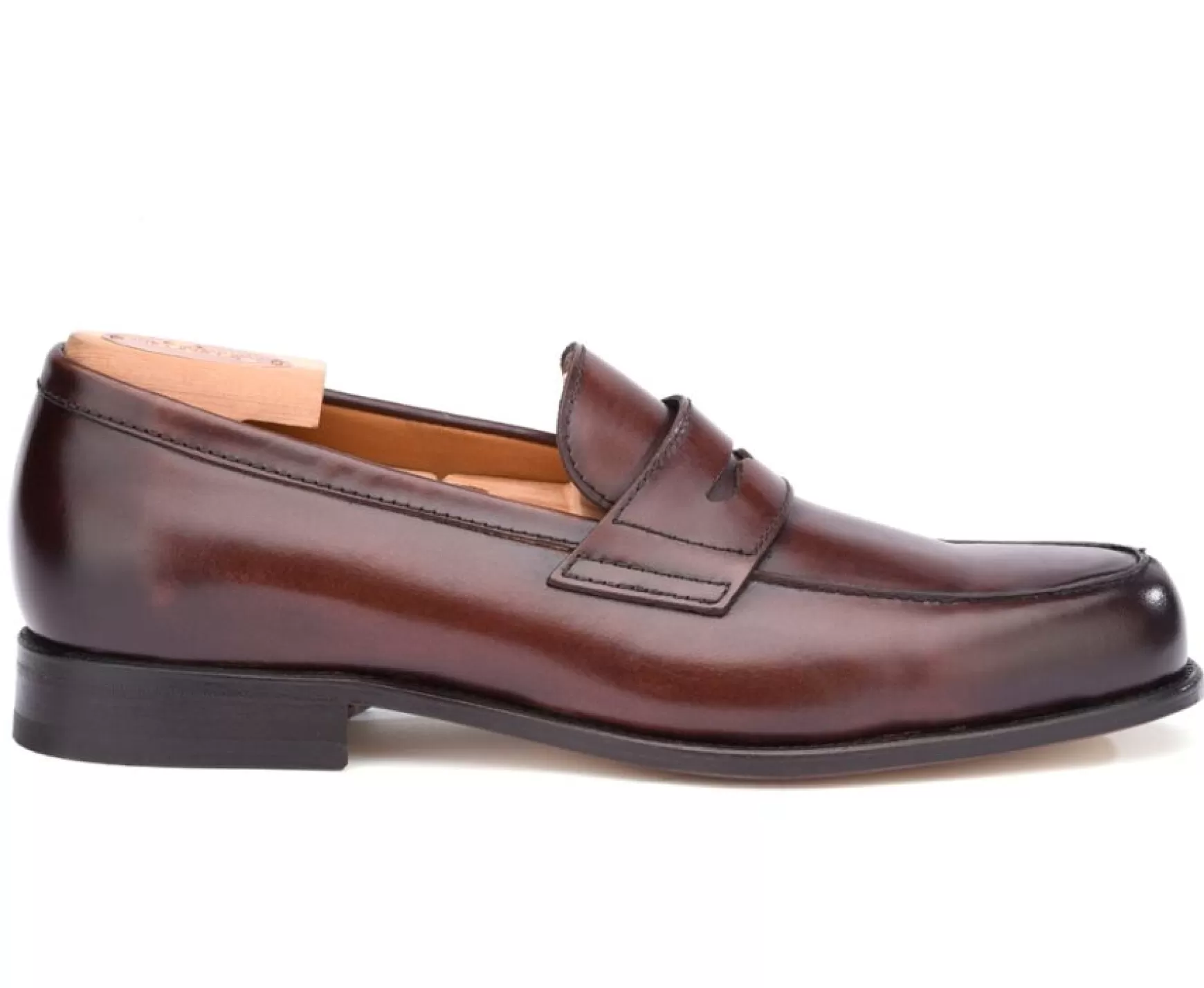 Bexley Loafers | Chocolate Leather Men'S Penny Loafers Wembley Classic Patina Chocolate