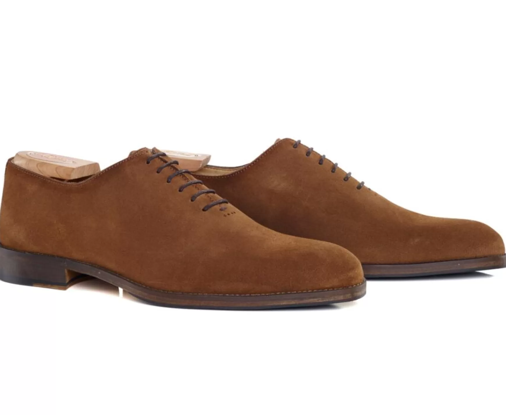 Bexley Oxford Shoes | Cognac Suede Oxford Shoes - Rubber Pad Peter Patin Brown Cognac Suede