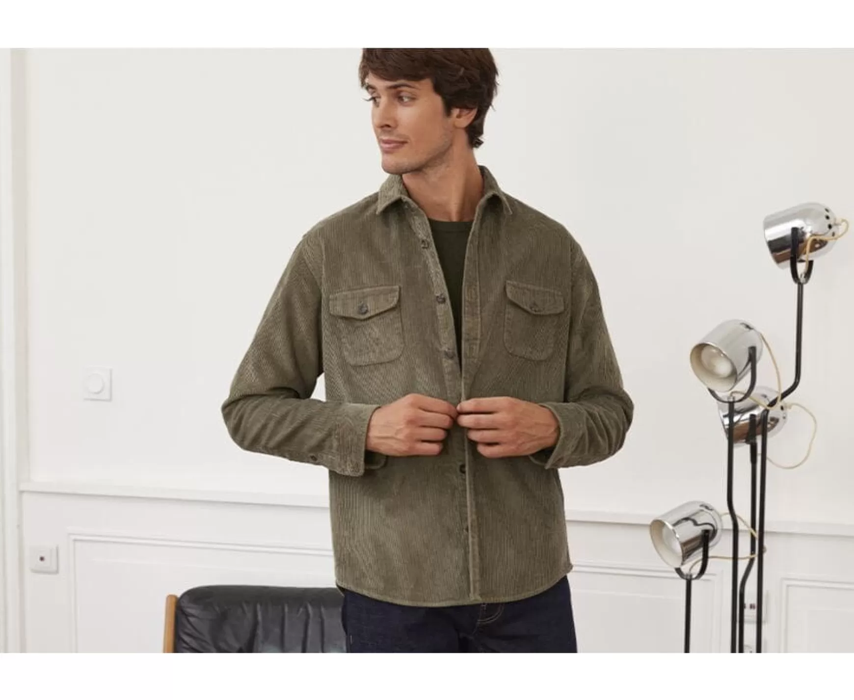 Bexley | Corduroy Over Shirt Victorin Army Green