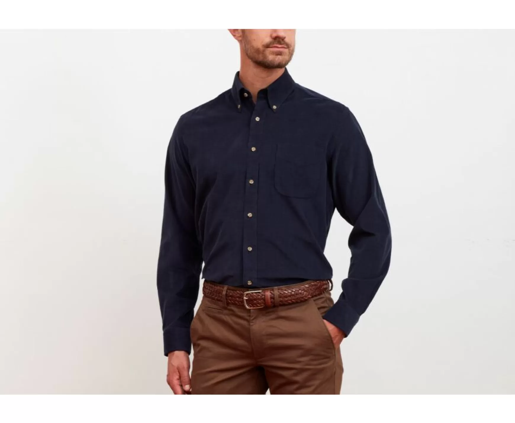 Bexley | Corduroy Shirt - American Collar Wardley Navy