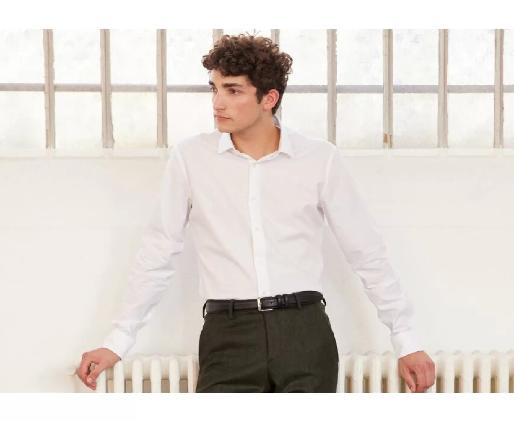 Bexley | Cotton Poplin Slim Fit Shirt Louis Classic Slim White