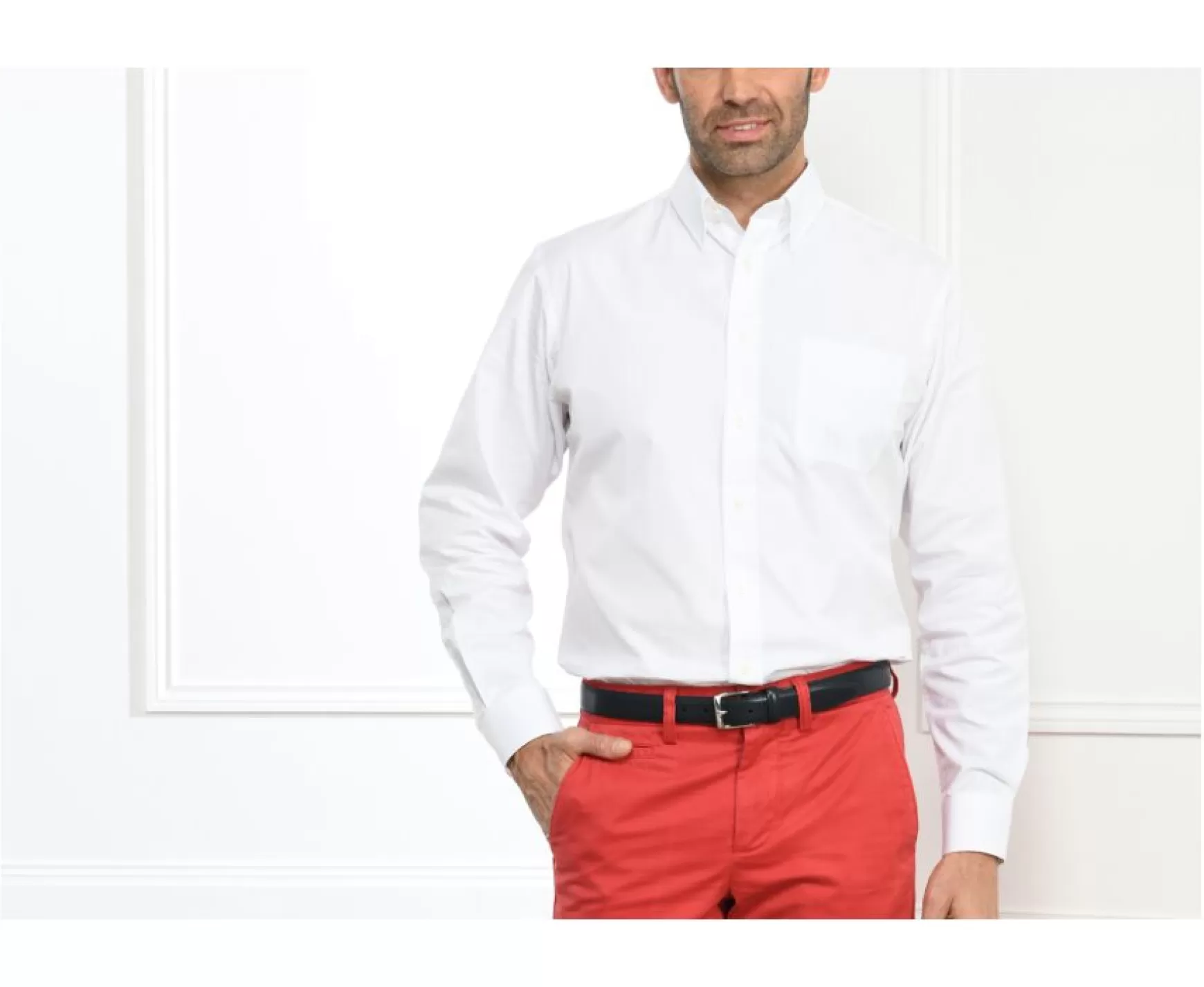 Bexley | Cotton Shirt - Chest Pocket Albert White