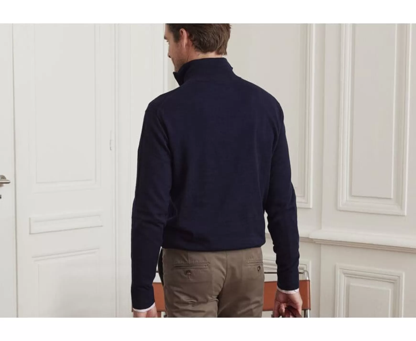 Bexley | Cotton/Cashmere Half-Zip Thin Pullover Vlad Navy