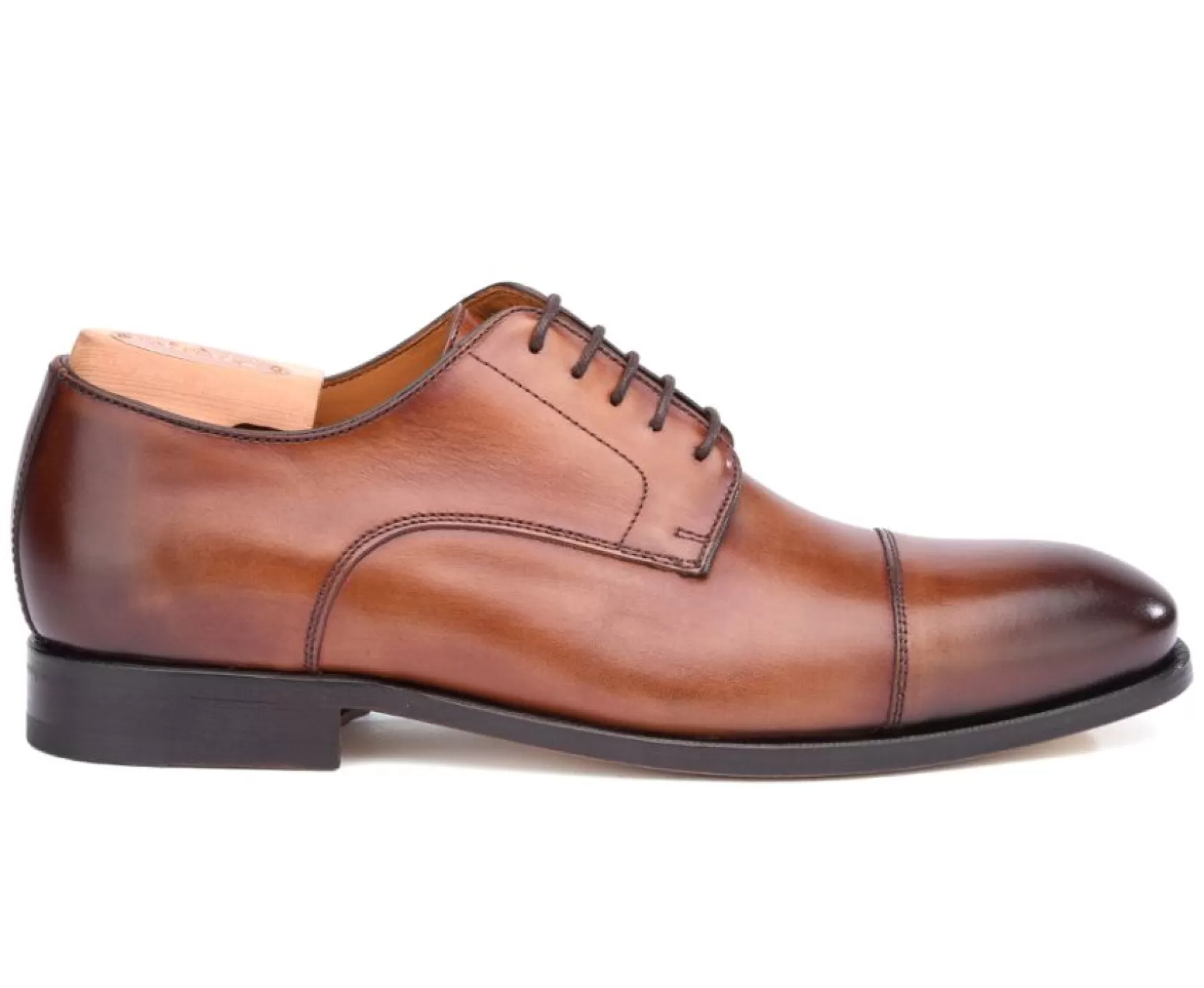 Bexley Derby Shoes | Derby Shoes - Leather Outsole Gilwell Patina Cognac