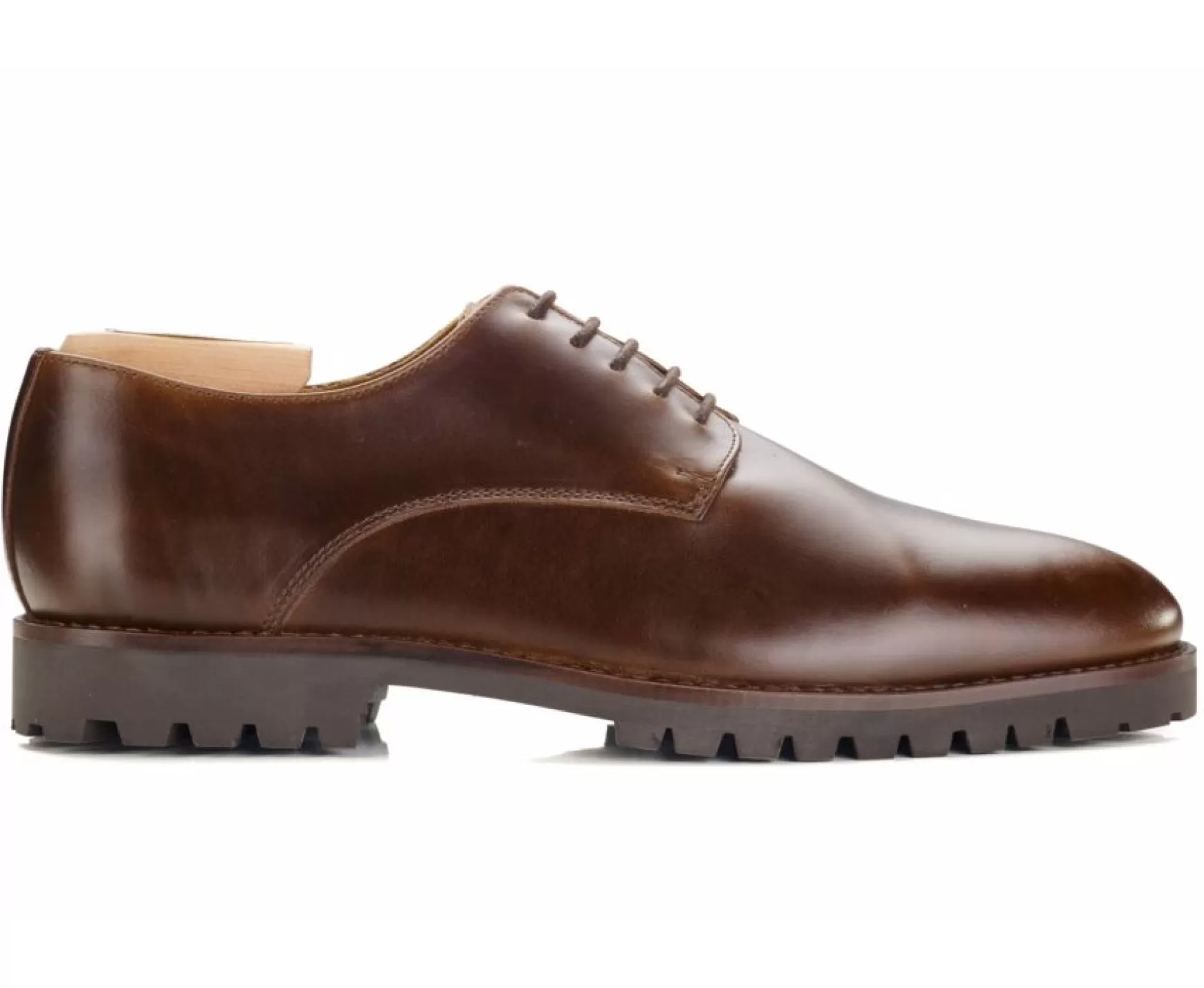 Bexley Comfort Shoes | Derby Shoes - Rubber Outsole Bushey Gomme Chocolate