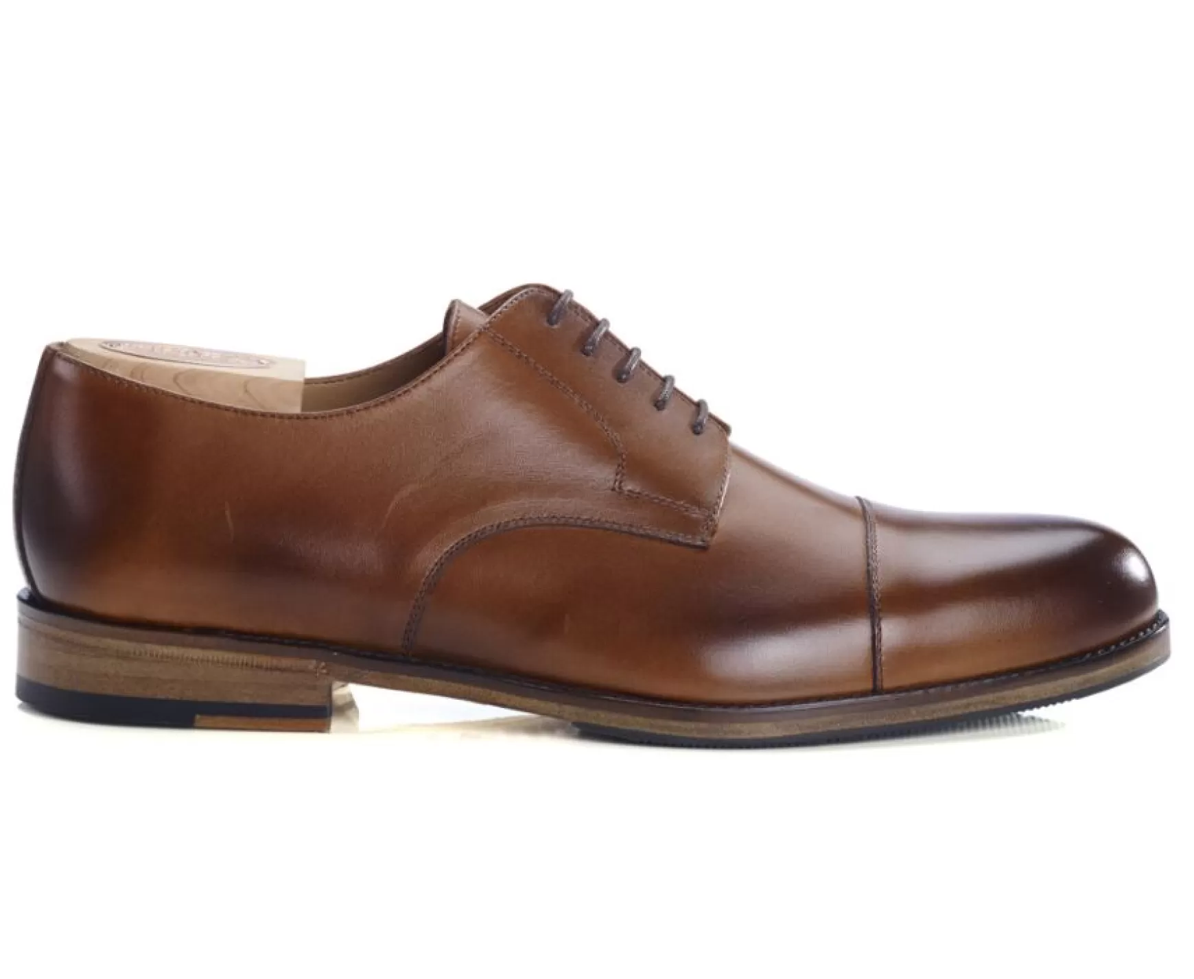 Bexley Comfort Shoes | Derby Shoes - Rubber Pad Mayfair Classic Patin Patina Cognac