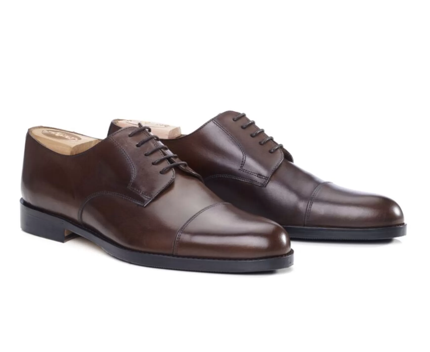 Bexley Comfort Shoes | Derby Shoes - Rubber Pad Mayfair Classic Patin Patina Chocolate