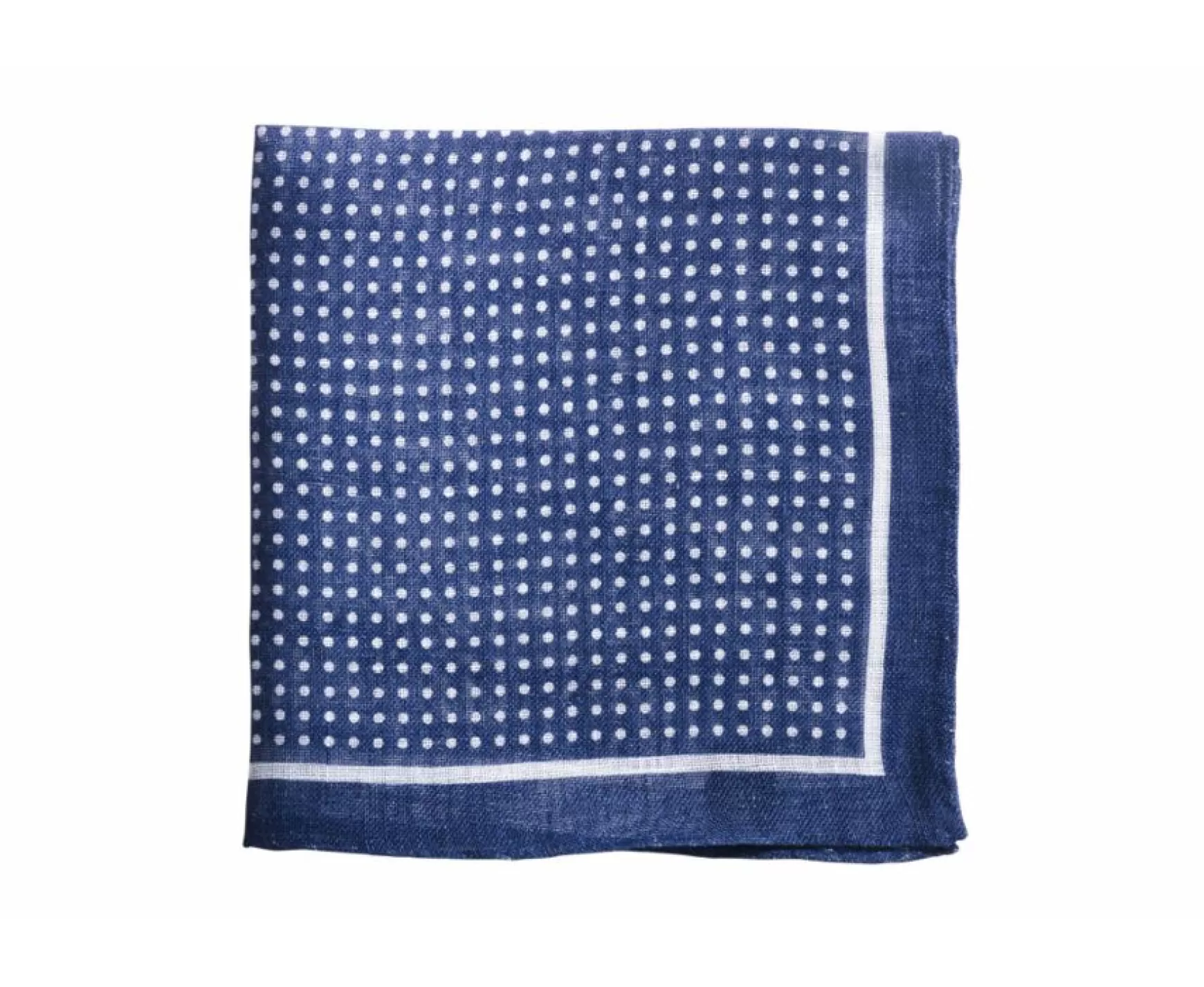 Bexley | Dotted Linen Pocket Square Navy And White