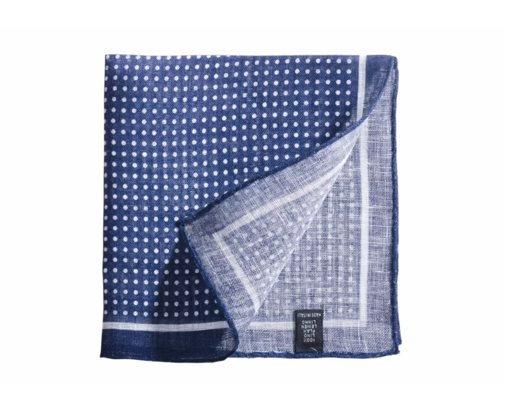 Bexley | Dotted Linen Pocket Square Navy And White