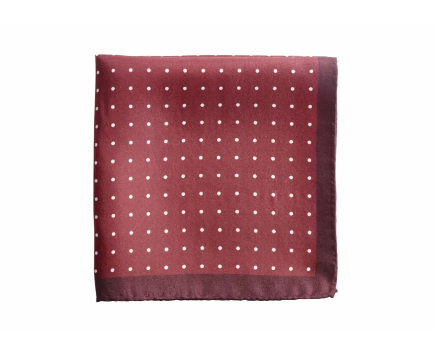 Bexley | Dotted Mulberry Silk Pocket Square Burgundy And White