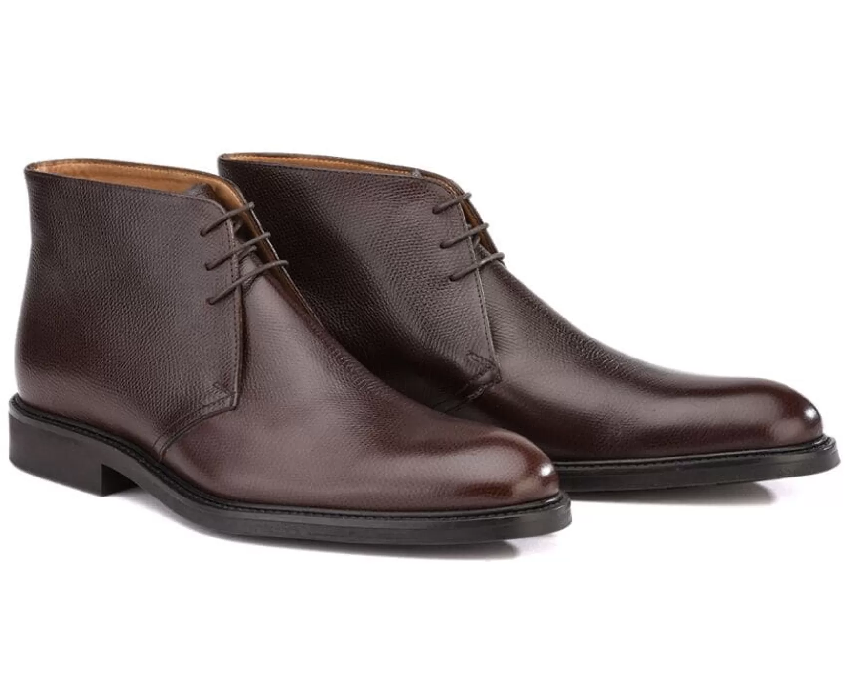 Bexley Boots Shoes | Grained Chocolate Low Boots Greenwich Gomme City Chocolate Grained Leather