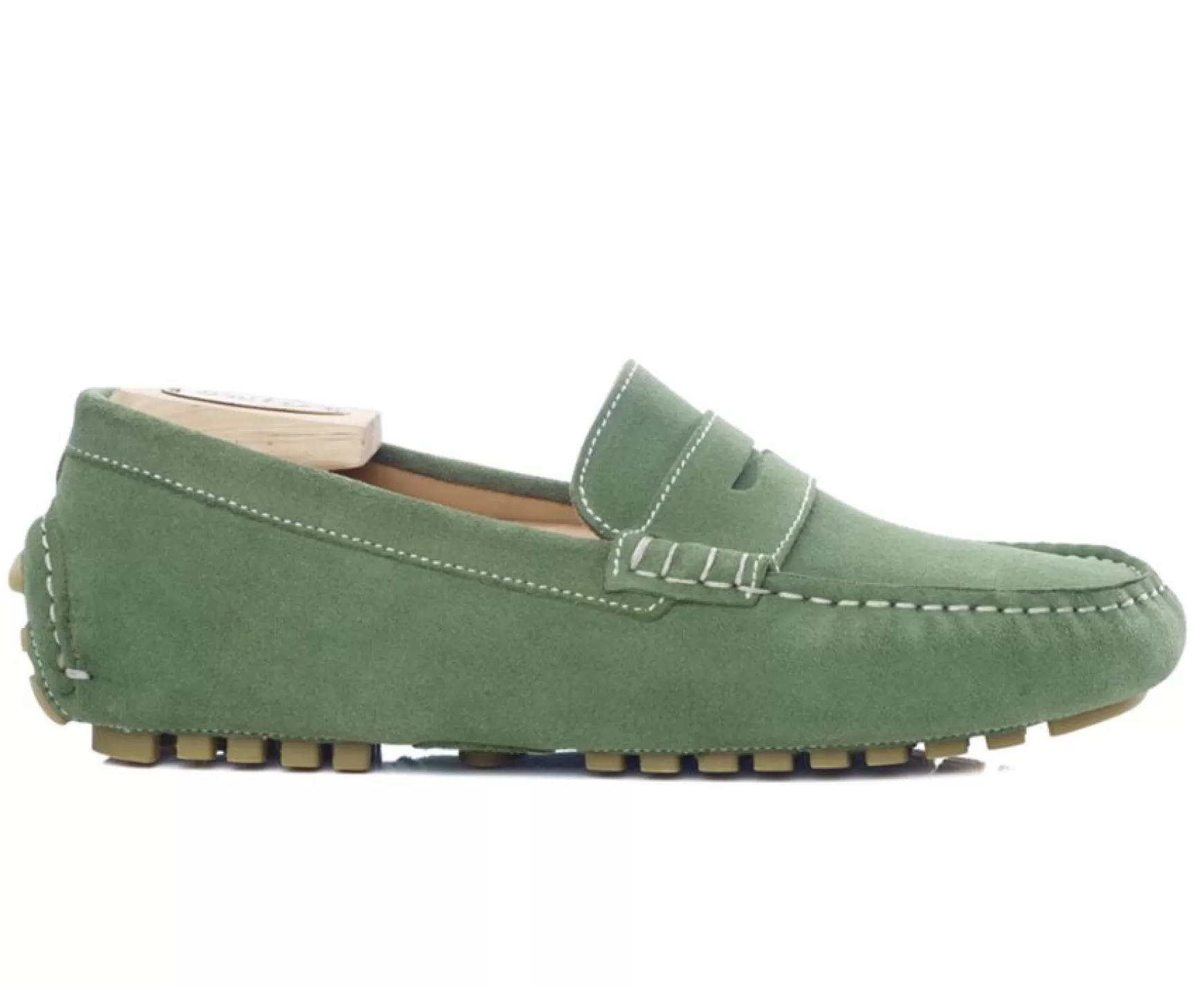 Bexley Moccasins | Green Velvet Men'S Driving Moccasins Ferguson Green Suede