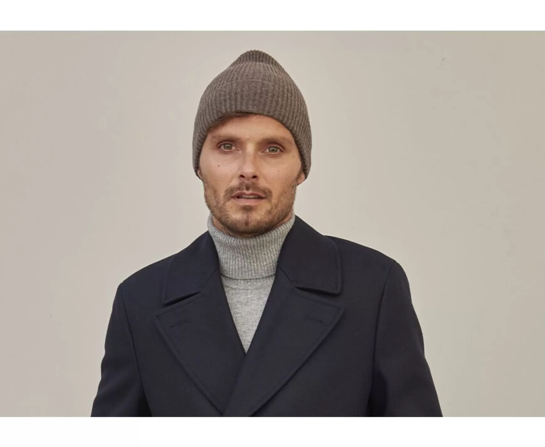 Bexley | Grey Taupe Melange Wool Beanie Hat Benneth Taupe Grey Melange