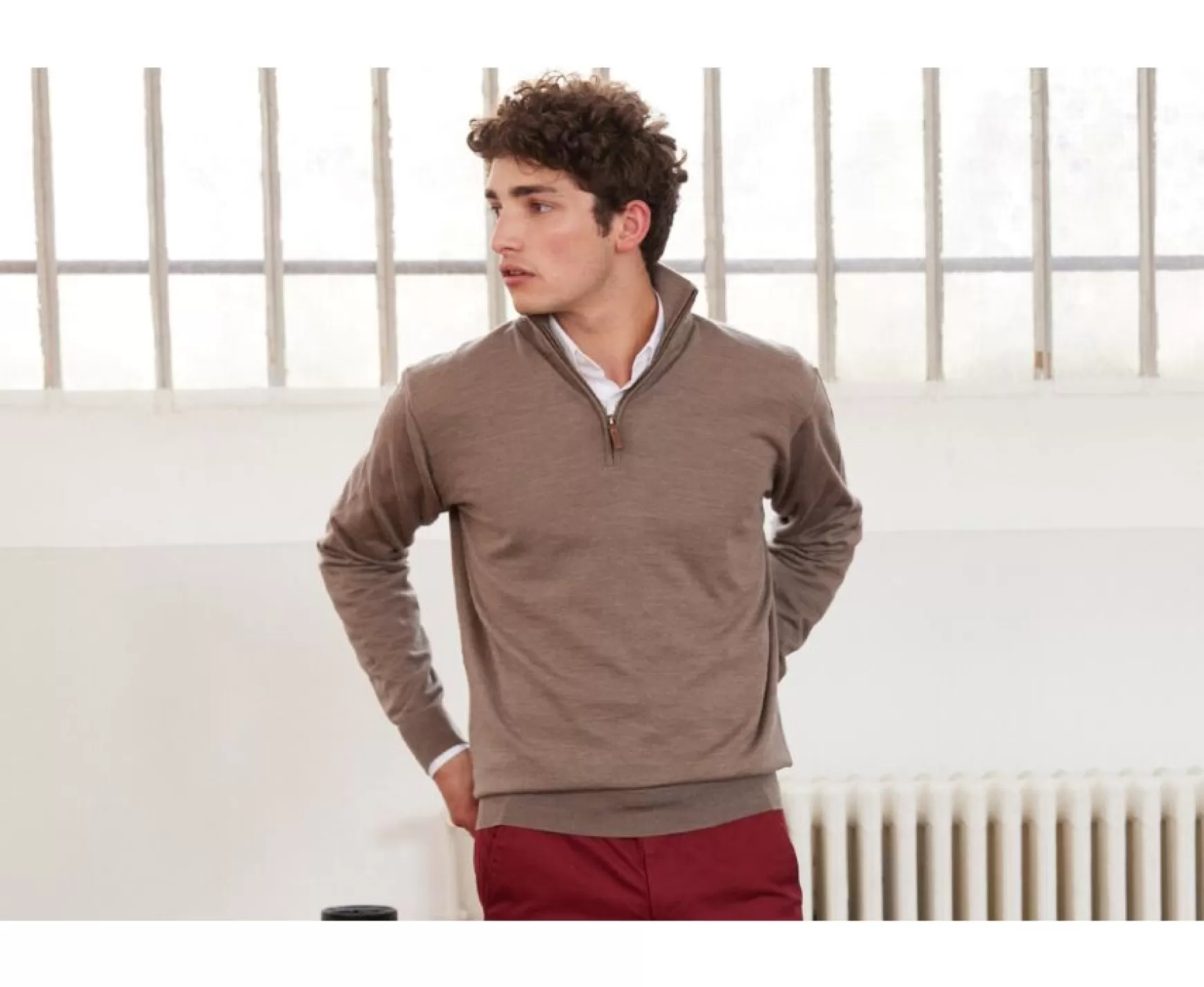 Bexley | Half-Zip Pullover - Vlarinos | Taupe Grey Melange