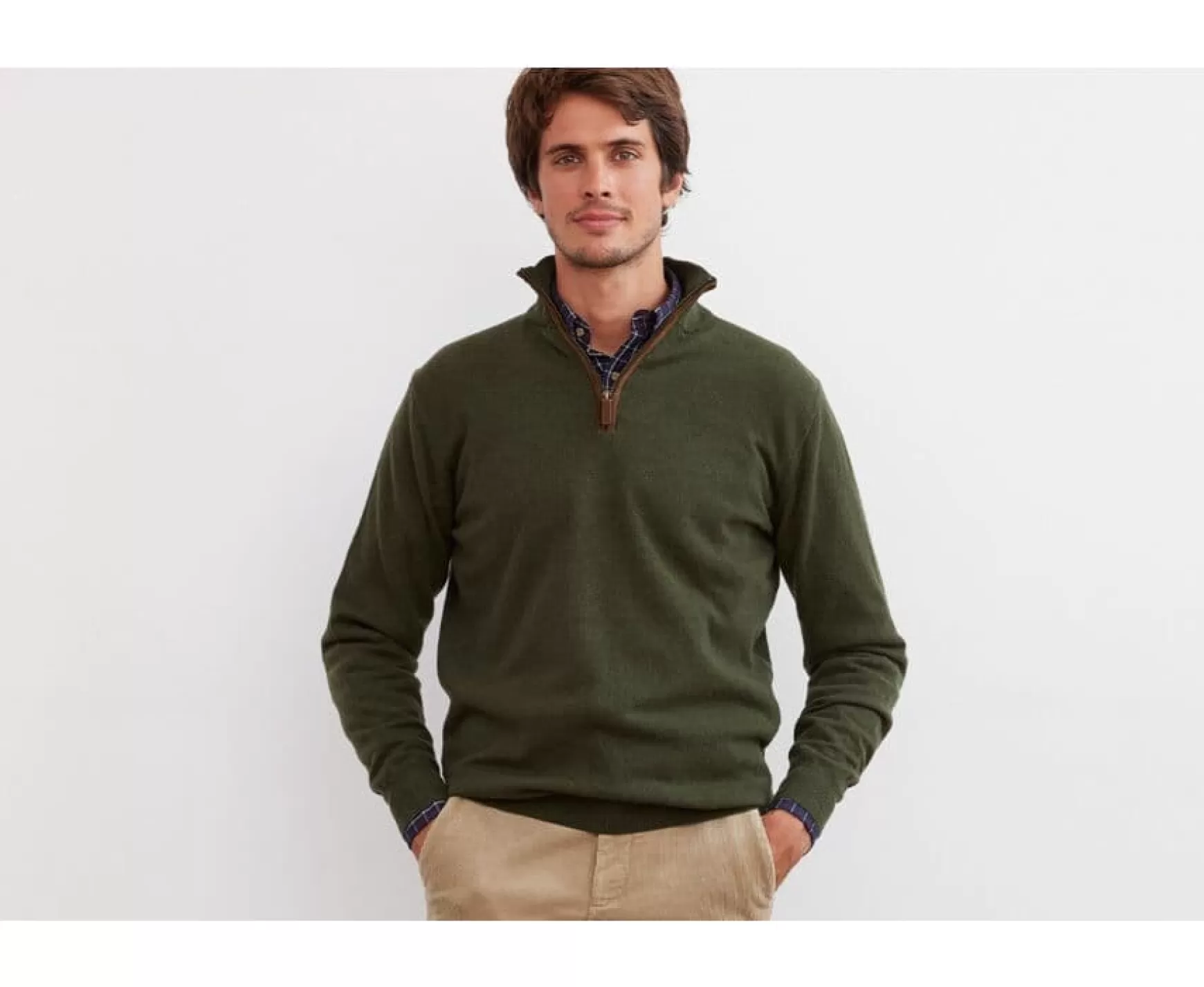 Bexley | Half-Zip Wool Jumper Keithy Green