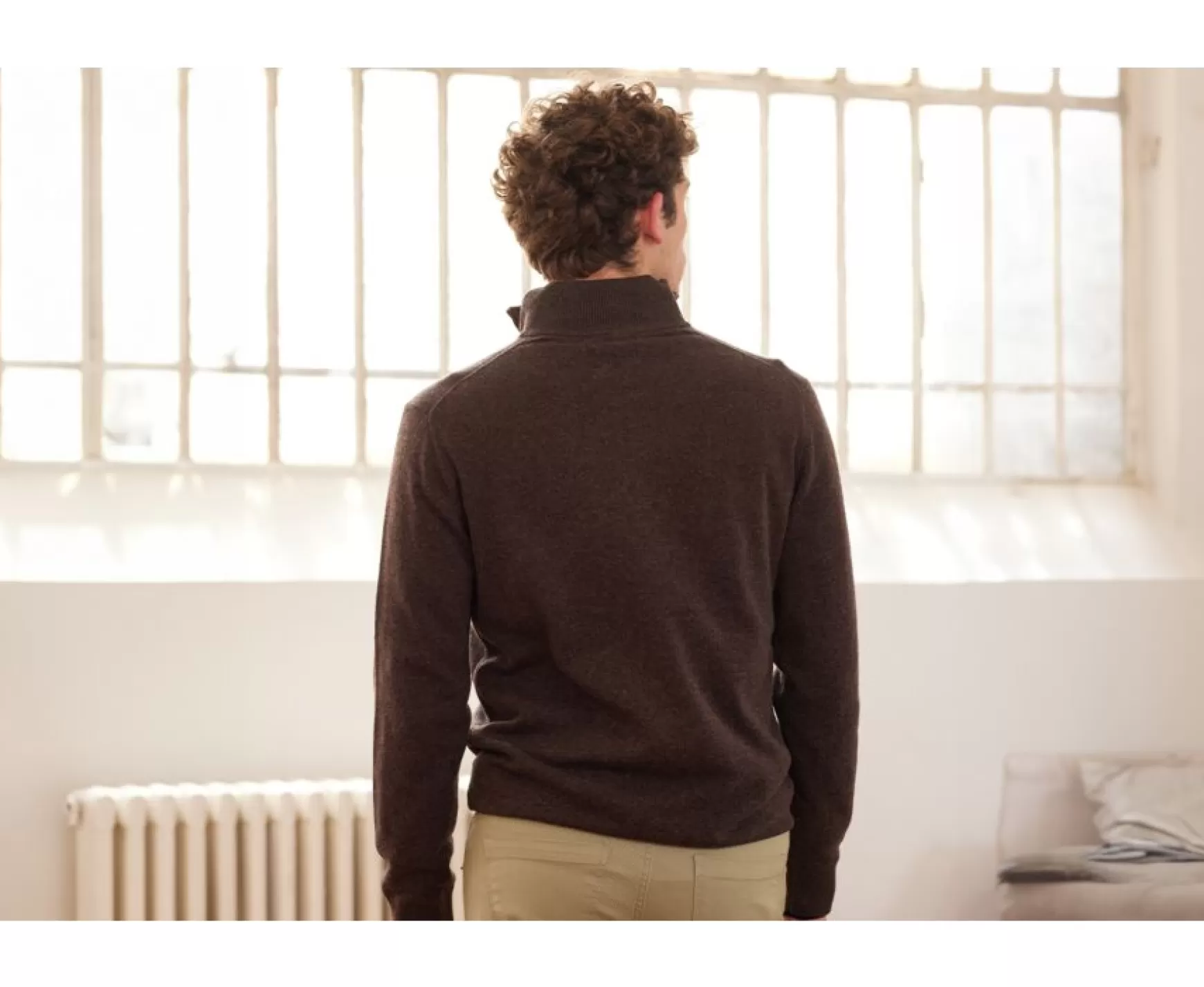 Bexley | Half-Zip Wool Jumper Keithy Dark Chocolate