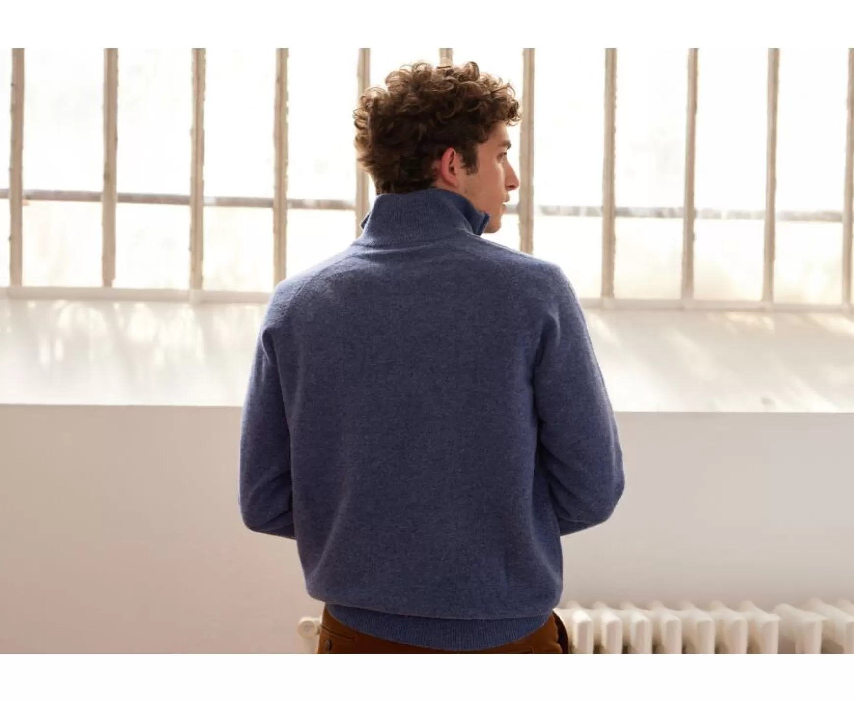 Bexley | Half-Zip Wool Jumper Kenneth Dark Blue Melange