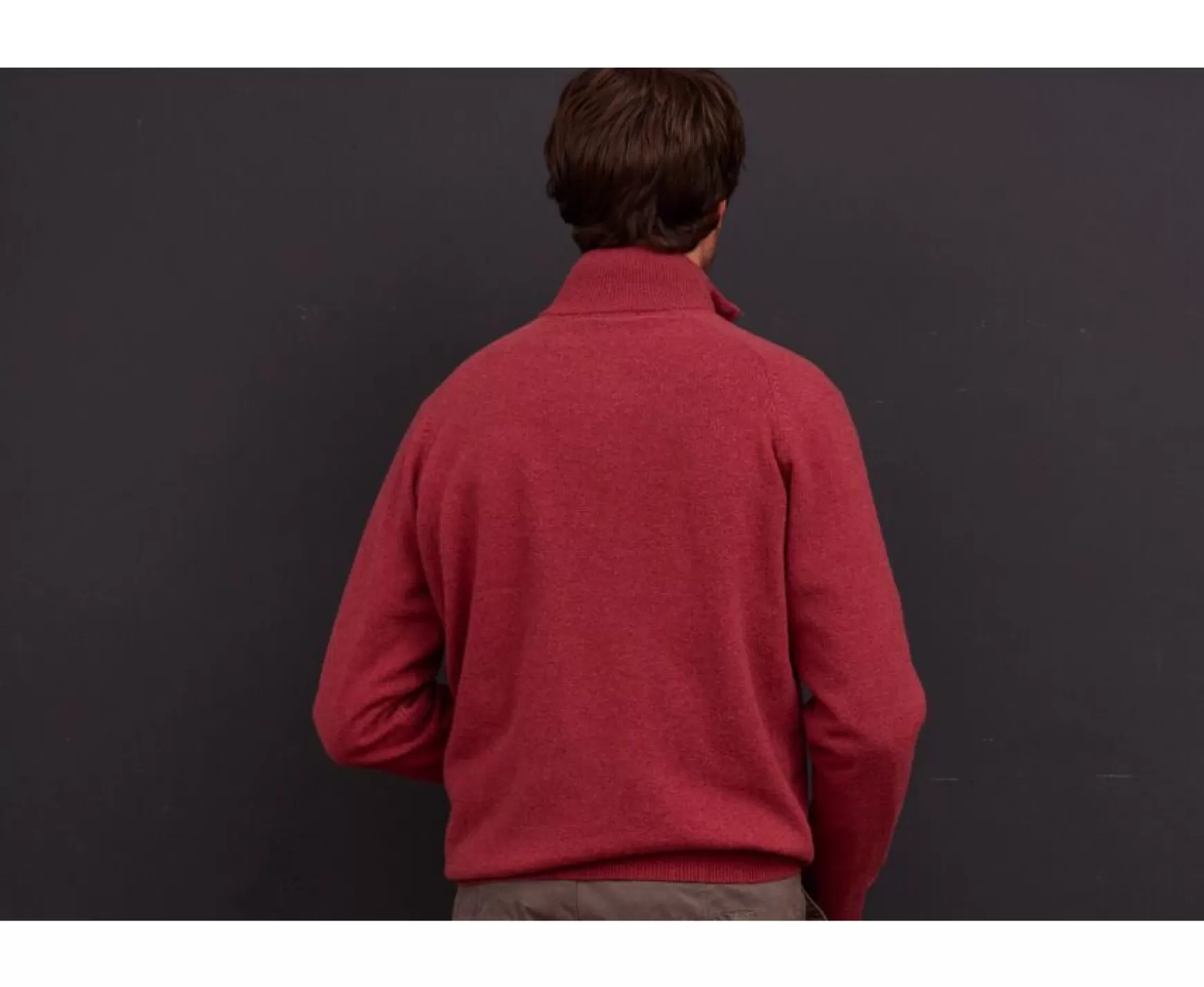 Bexley | Half-Zip Wool Jumper Kenneth Red Melange