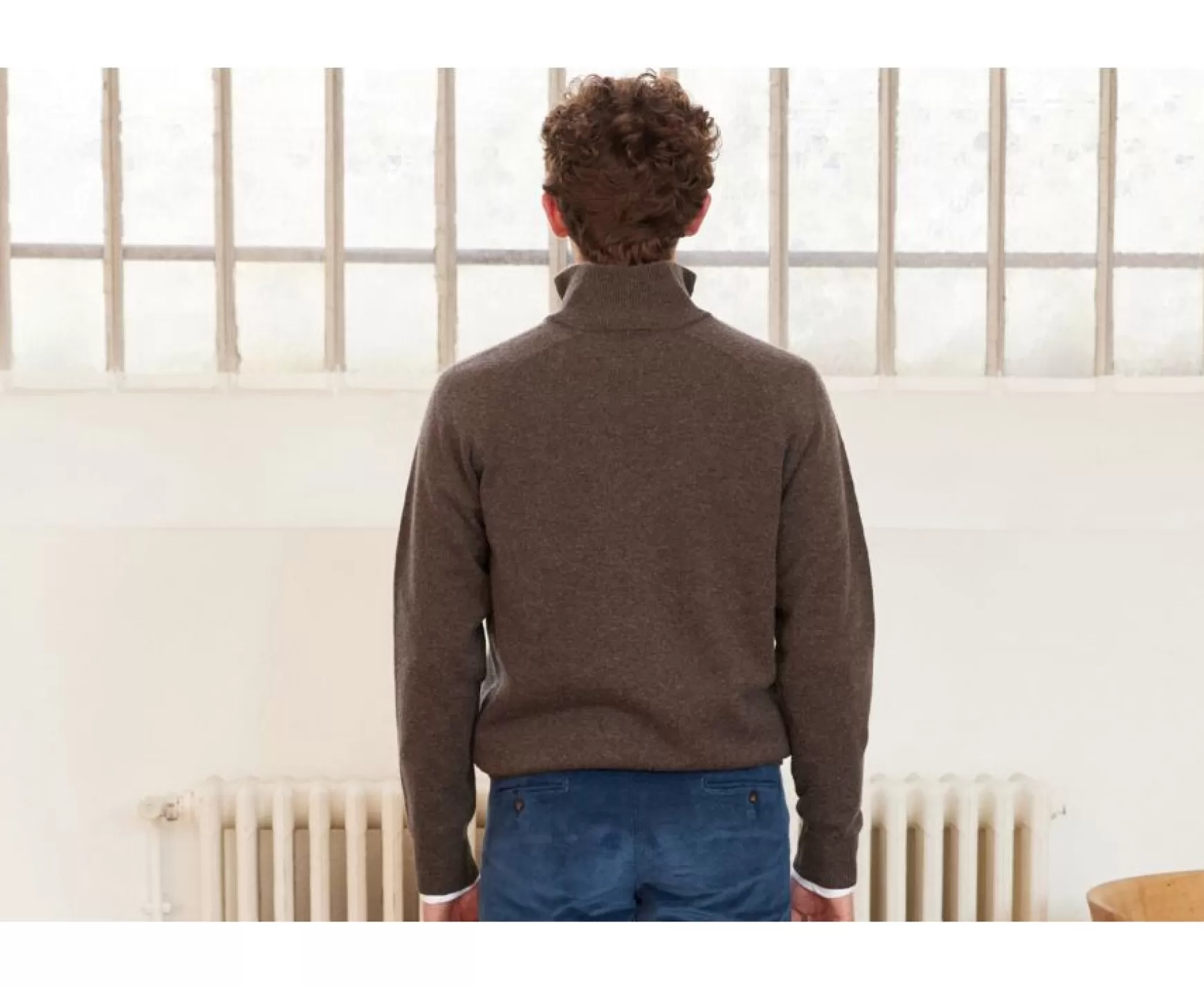 Bexley | Half-Zip Wool Jumper Kenneth Chocolate Melange